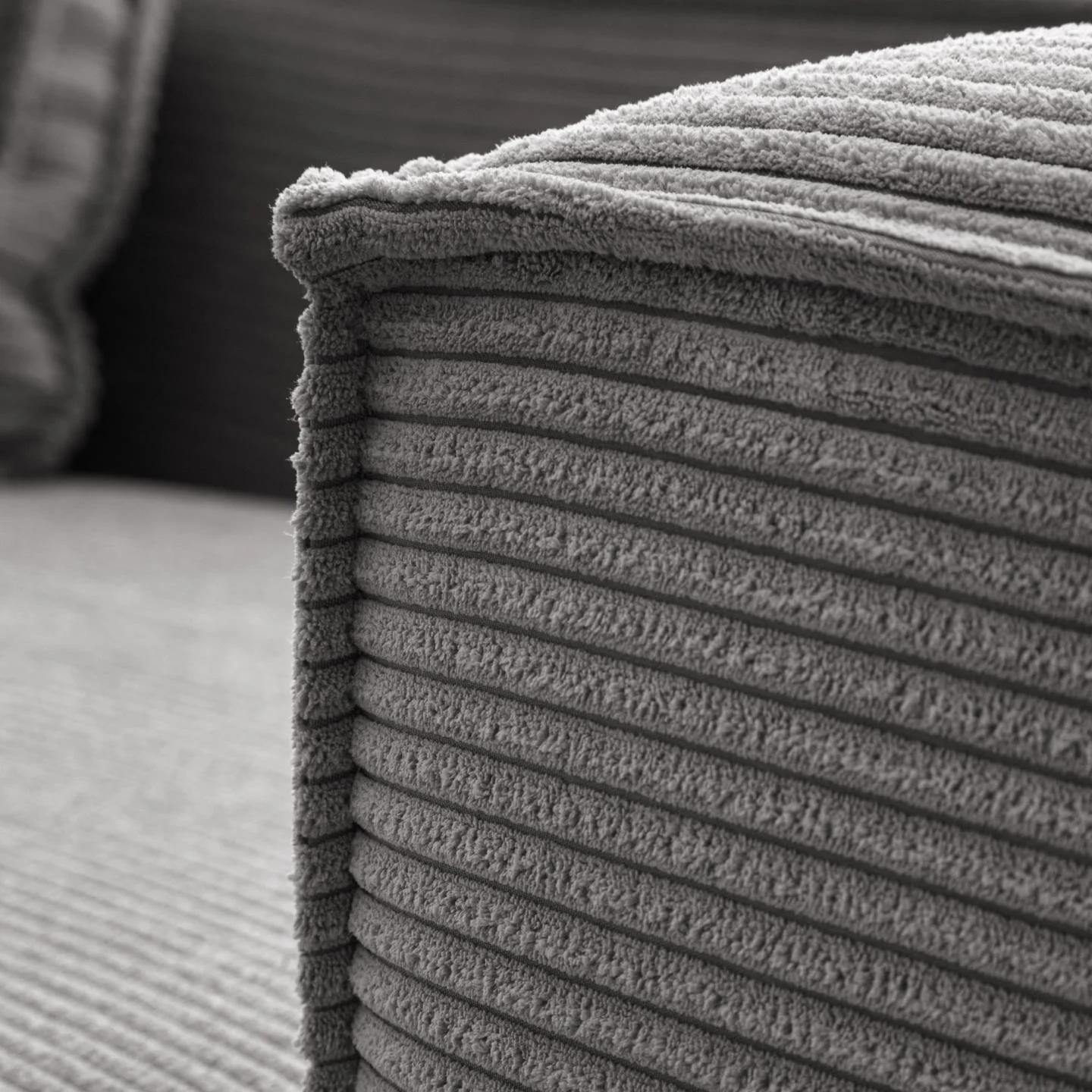 Blok 3-Sitzer-Sofa mit Chaiselongue links breiter Cord grau 300 cm - Image 8