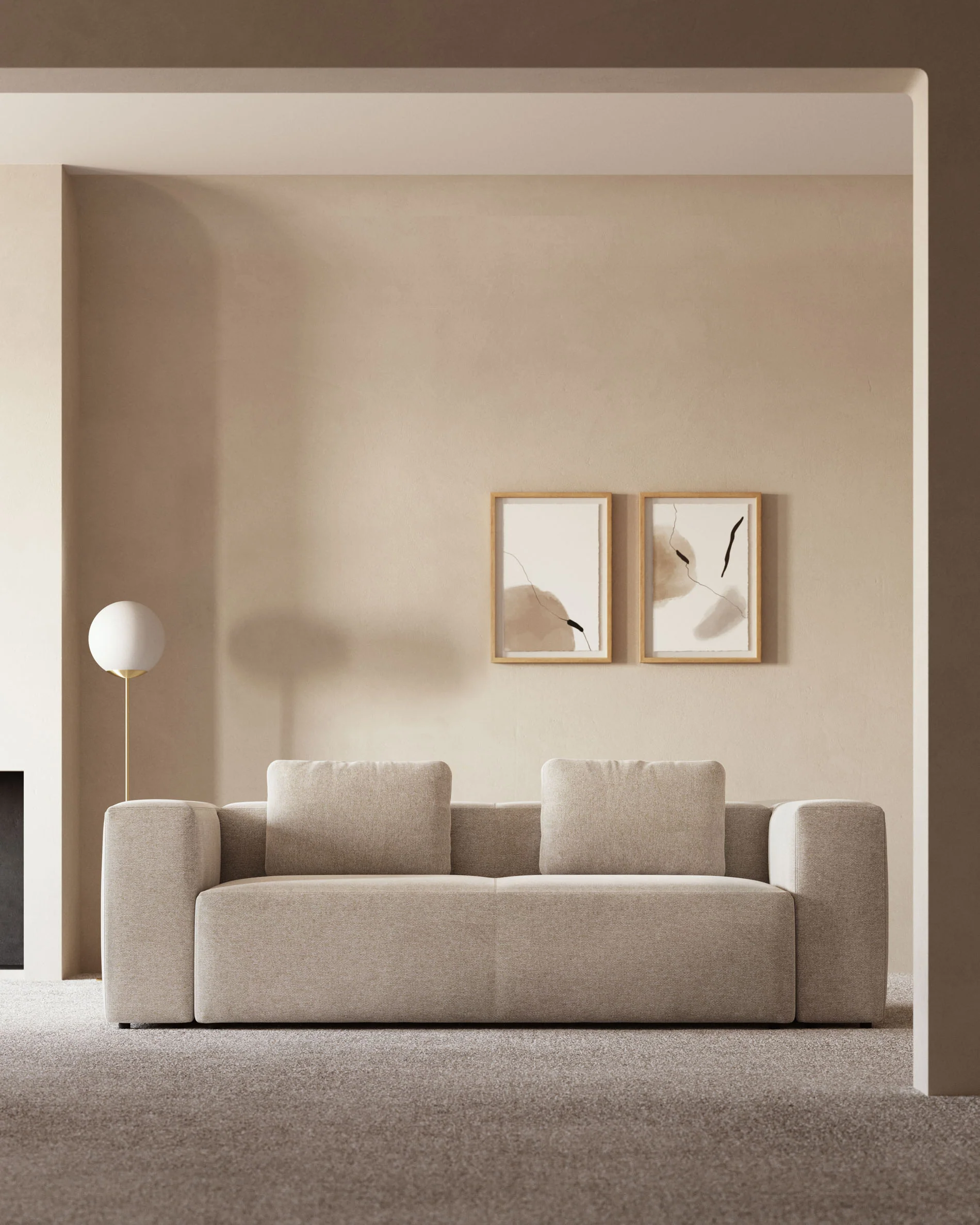 Blok 3-Sitzer Sofa beige 240 cm - Image 3