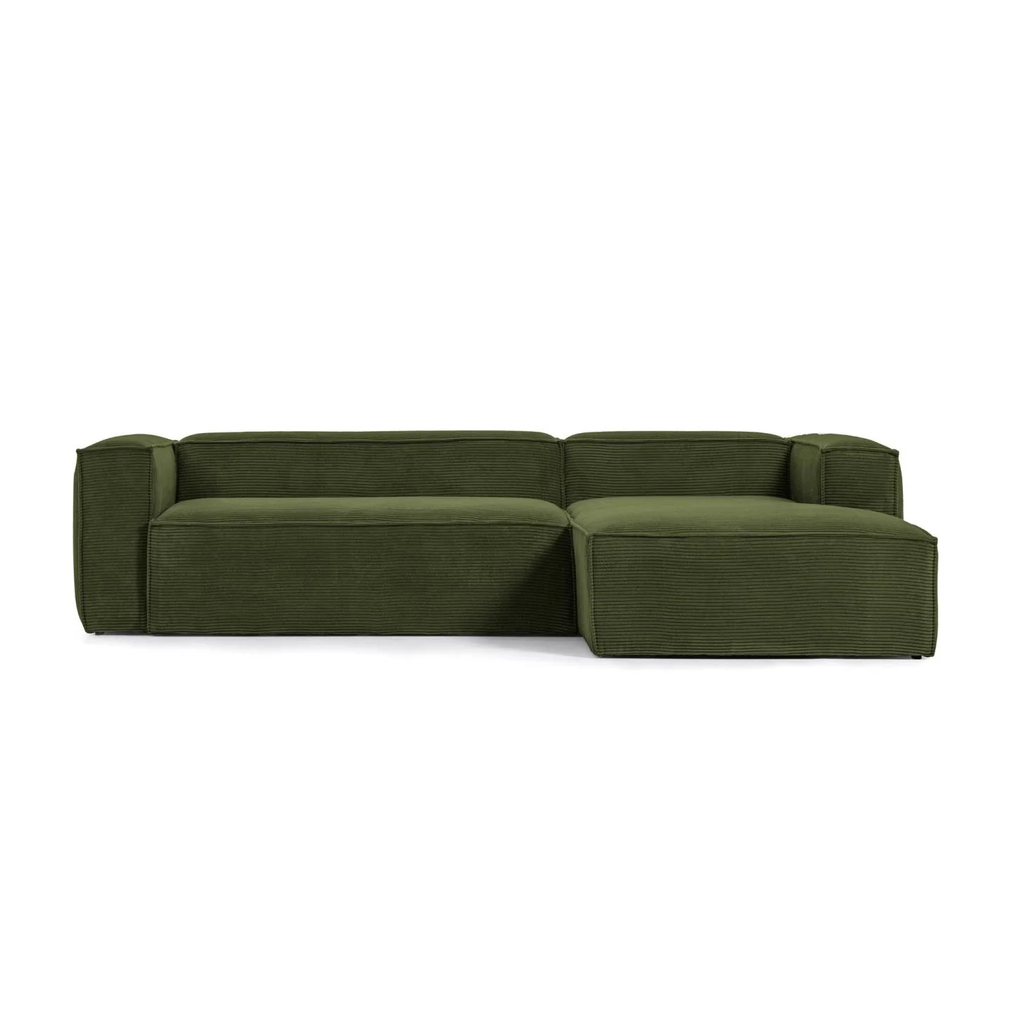 Blok 3-Sitzer-Sofa mit Chaiselongue rechts breiter Cord grün 300 cm - Image 5