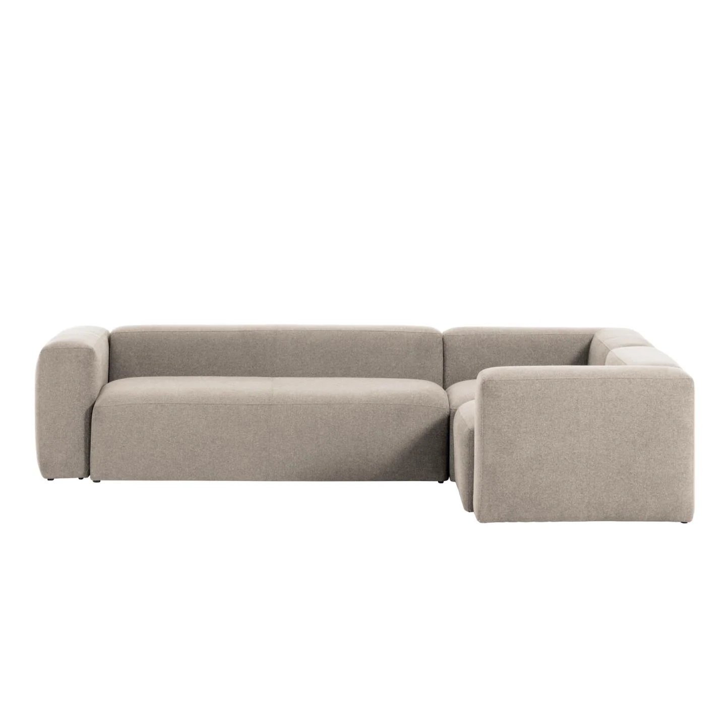 Blok 4-Sitzer-Ecksofa beige 320 x 230 cm / 230 x 320 cm - Image 4
