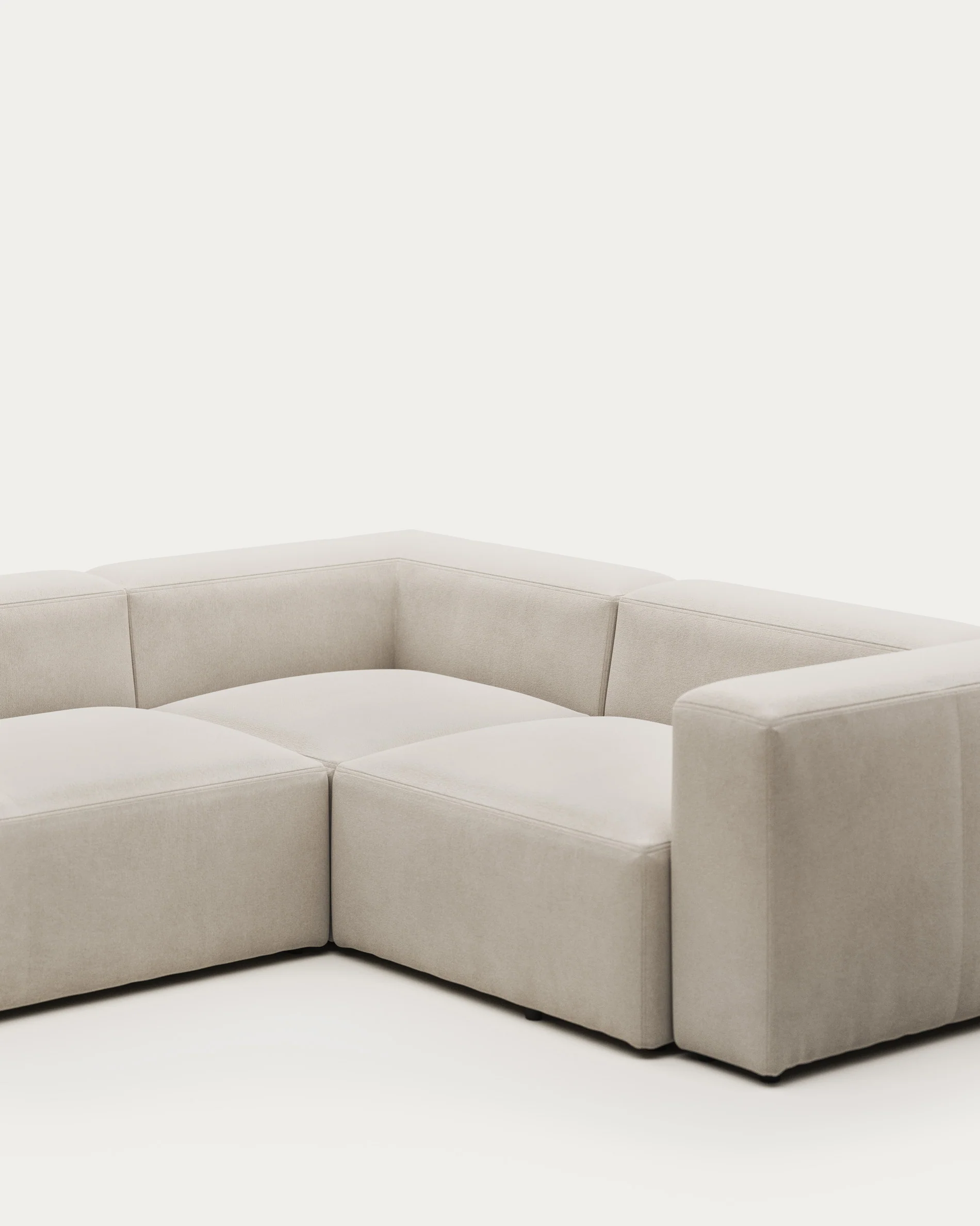 Blok 4-Sitzer-Ecksofa beige 320 x 230 cm / 230 x 320 cm - Image 7