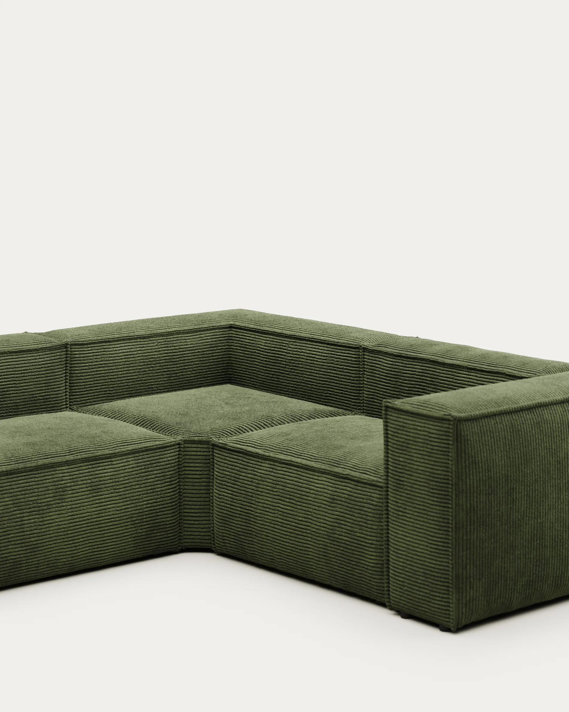 Blok 4-Sitzer Ecksofa Cord grün 320 x 230 cm / 230 x 320 cm - Image 6