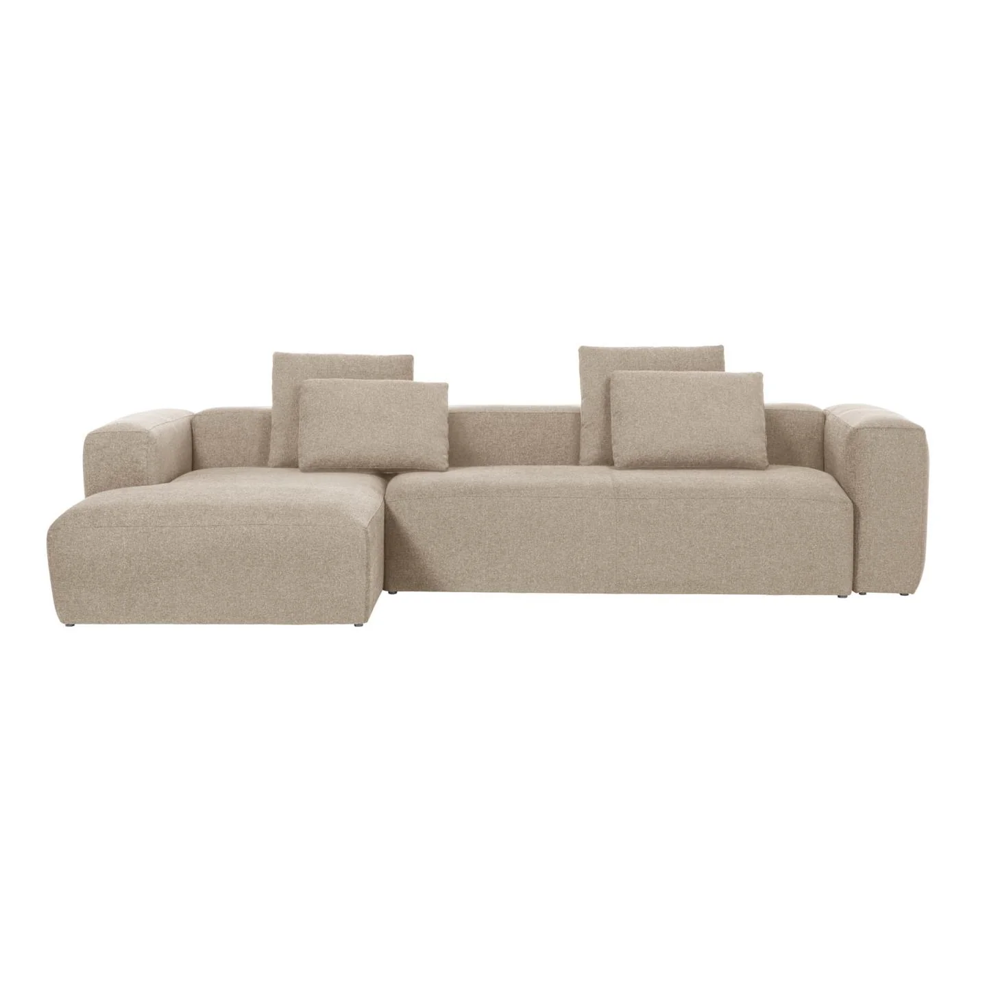 Blok 4-Sitzer Sofa mit Chaiselongue links beige 330 cm - Image 7