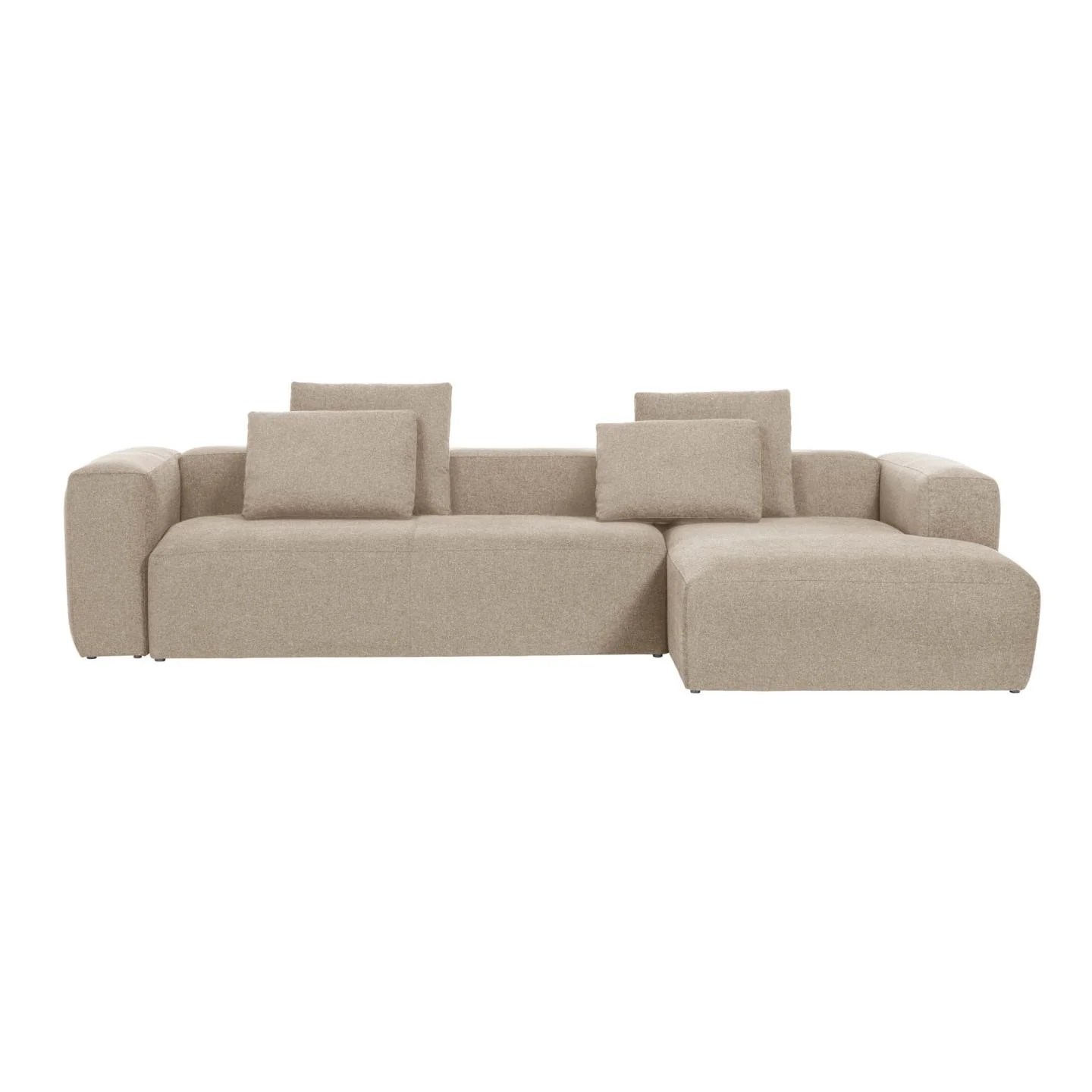 Blok 4-Sitzer Sofa mit Chaiselongue rechts beige 330 cm - Image 7