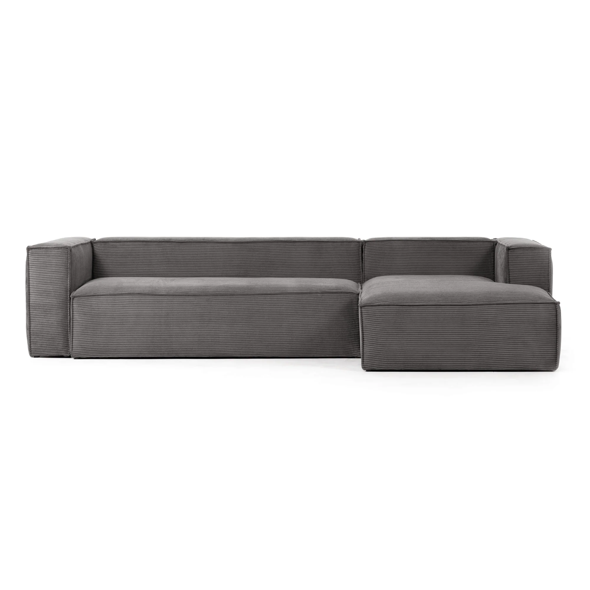 Blok 4-Sitzer-Sofa mit Chaiselongue rechts breiter Cord grau 330 cm - Image 4