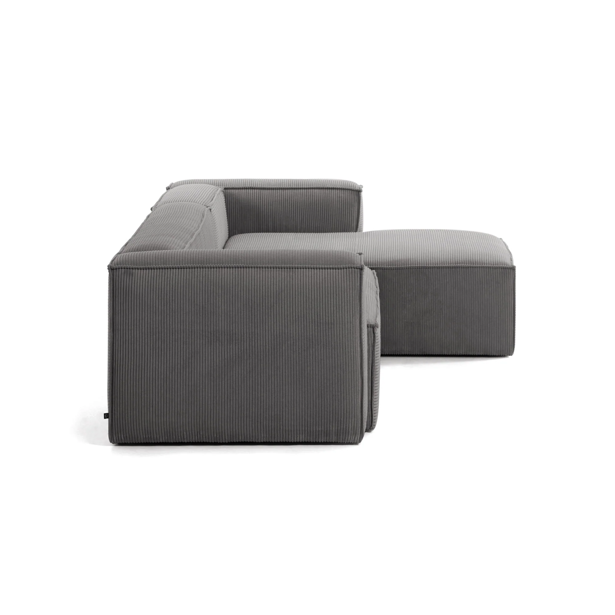 Blok 4-Sitzer-Sofa mit Chaiselongue rechts breiter Cord grau 330 cm - Image 5
