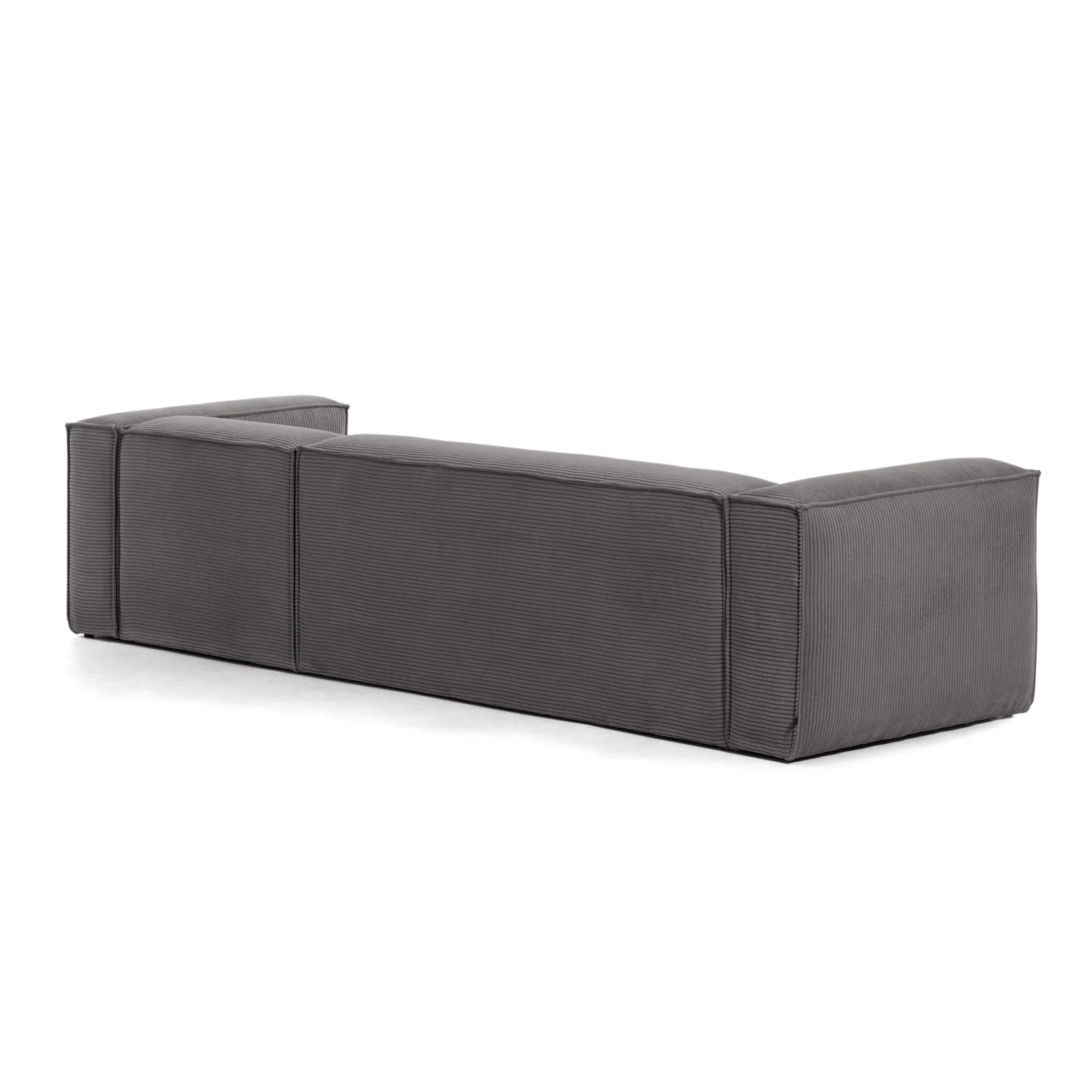 Blok 4-Sitzer-Sofa mit Chaiselongue rechts breiter Cord grau 330 cm - Image 6