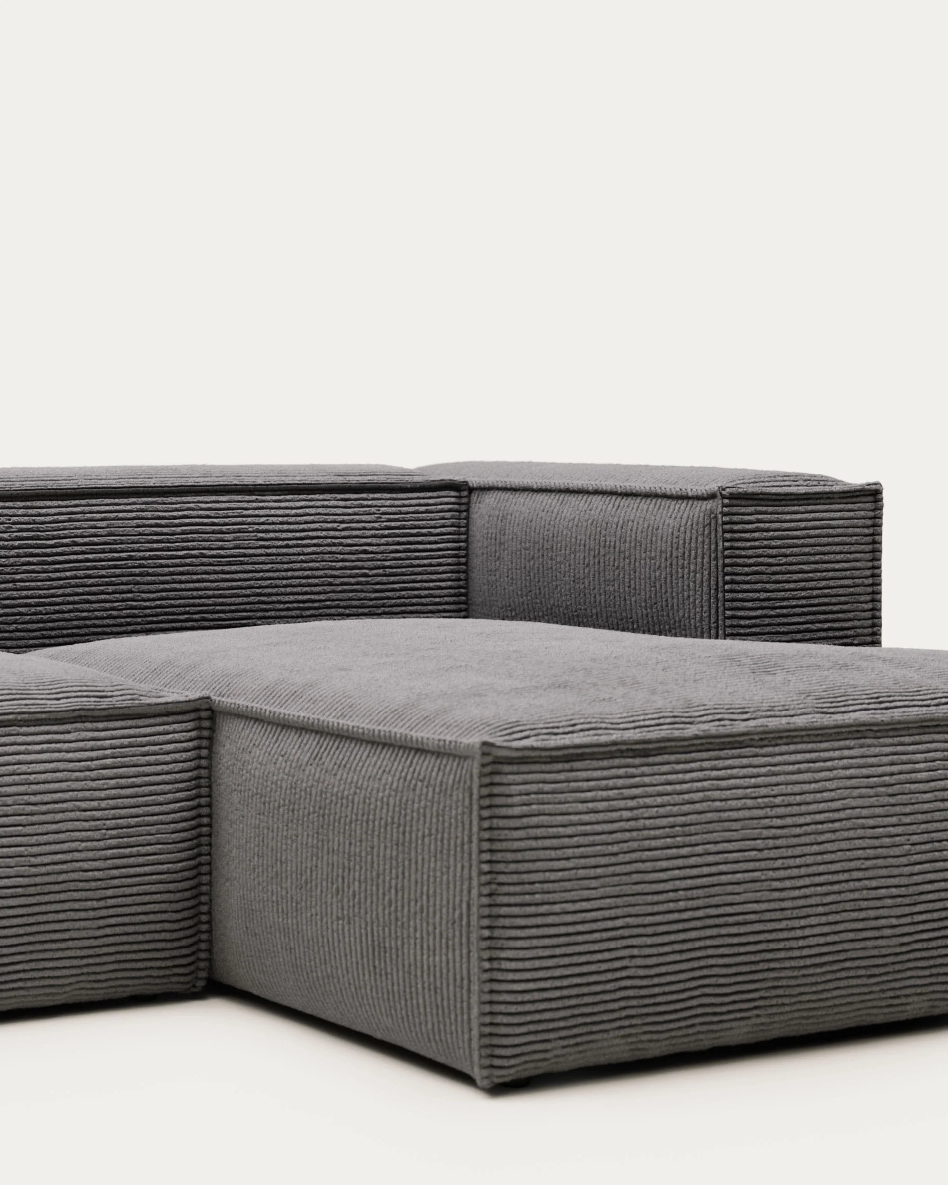 Blok 4-Sitzer-Sofa mit Chaiselongue rechts breiter Cord grau 330 cm - Image 8