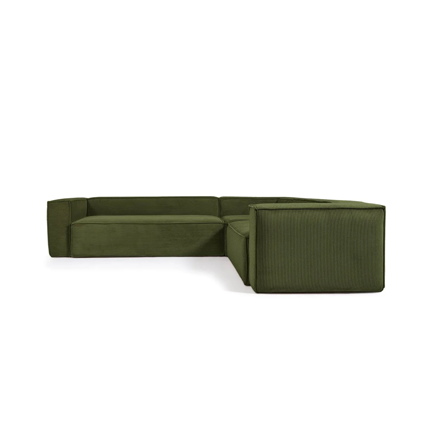 Blok 5-Sitzer-Ecksofa breiter Cord in Grün 320 x 290 / 290 x 320 cm - Image 5