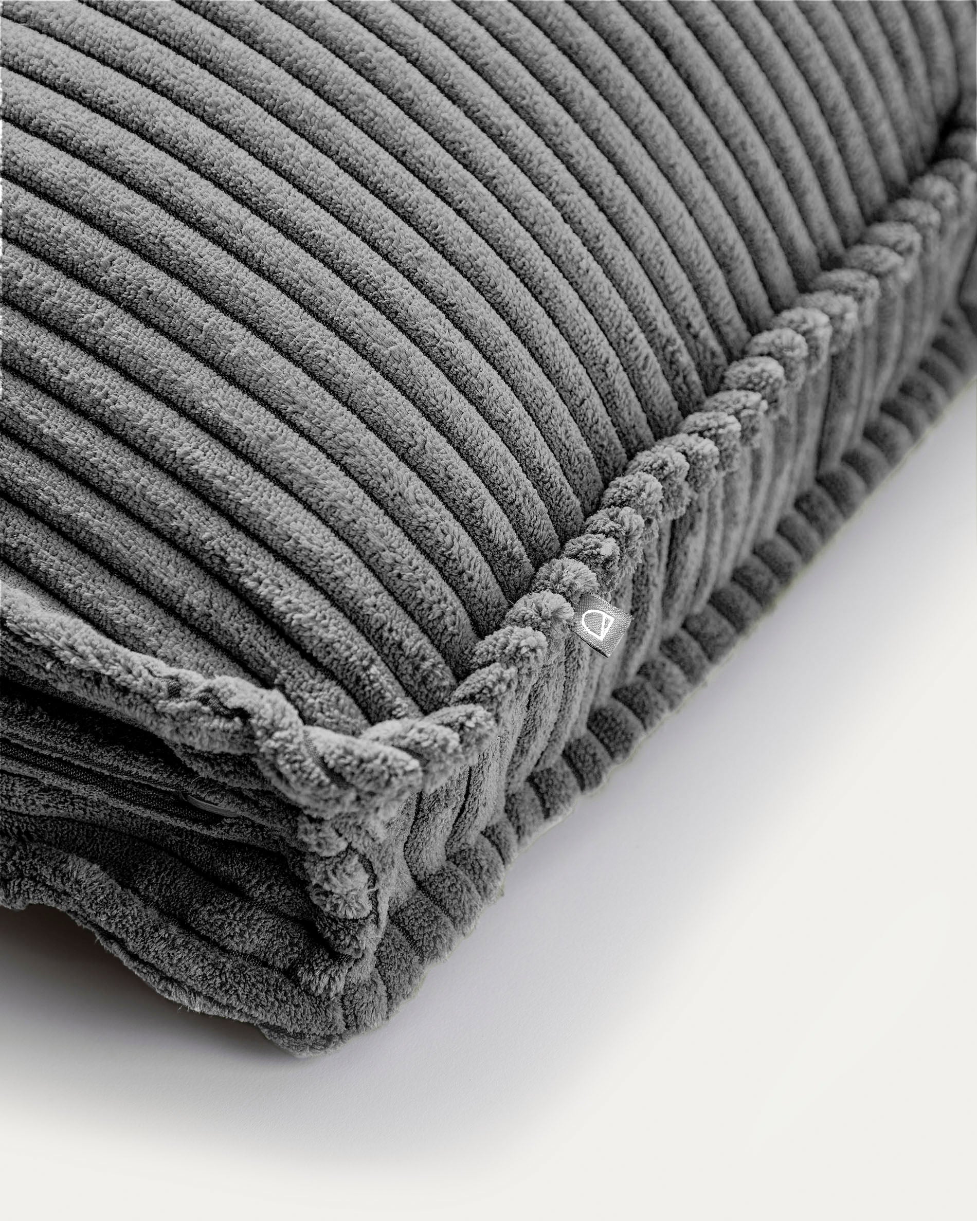 Blok Kissen breiter Cord grau 50 x 60 cm - Image 3