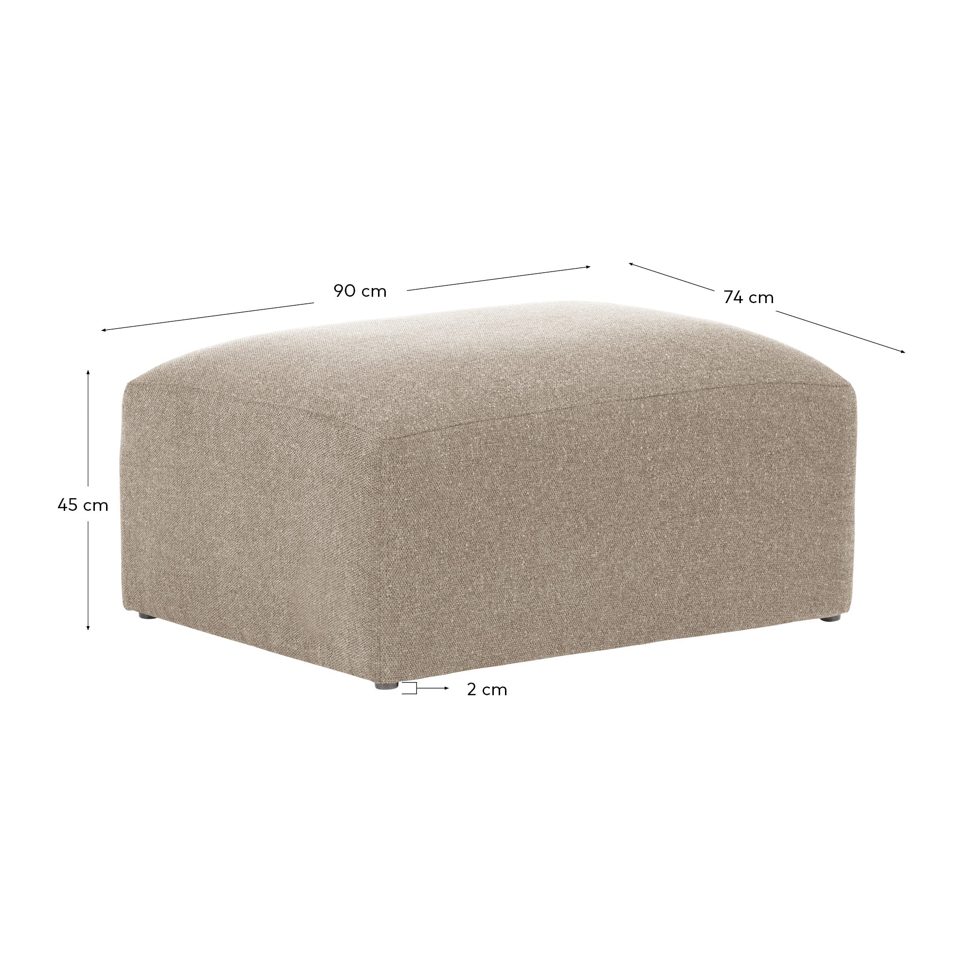 Blok Pouf beige 90 x 70 cm - Image 3