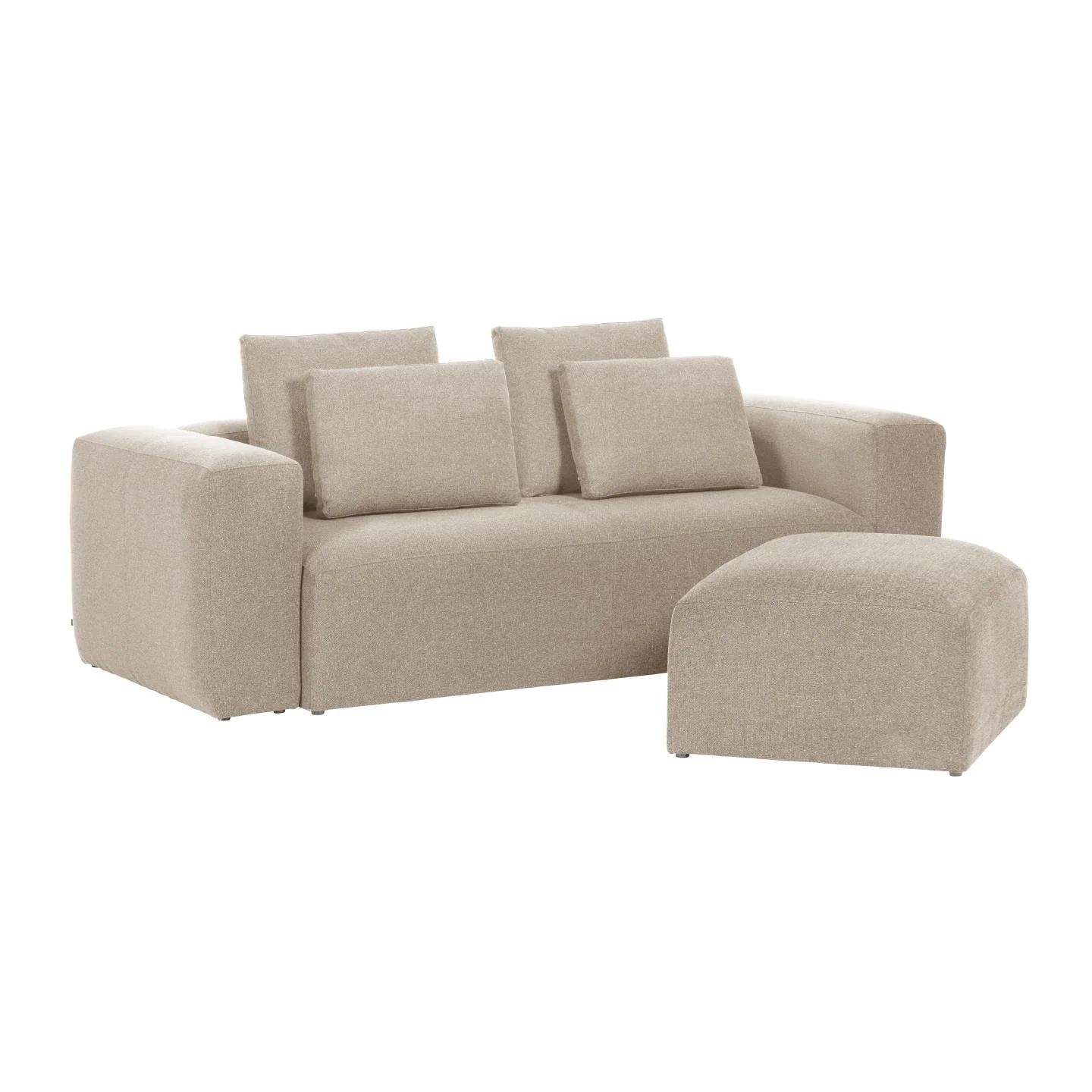 Blok Pouf beige 90 x 70 cm - Image 5