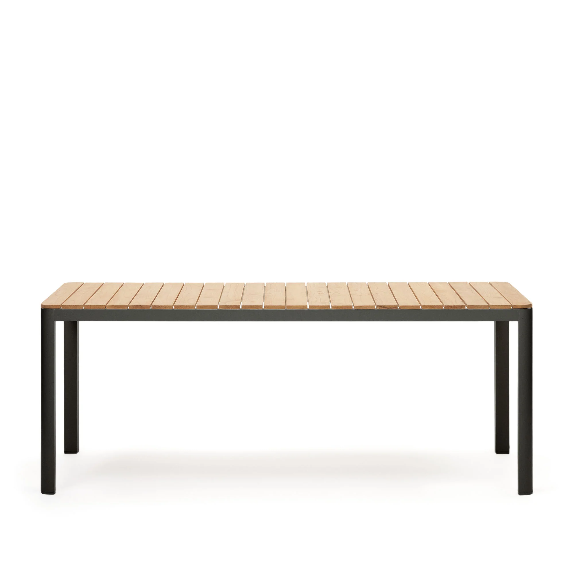 Bona Tisch 100% outdoor massives Teakholz und Aluminium in Schwarz 200 x 100 cm