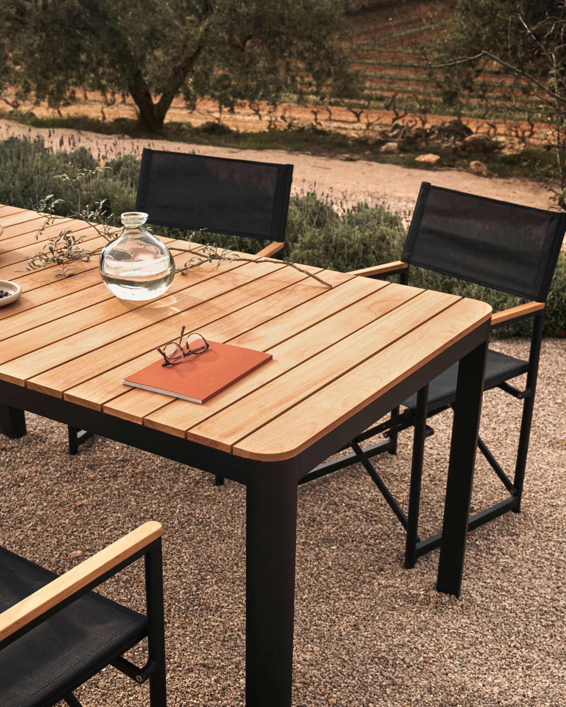 Bona Tisch 100% outdoor massives Teakholz und Aluminium in Schwarz 200 x 100 cm - Image 3