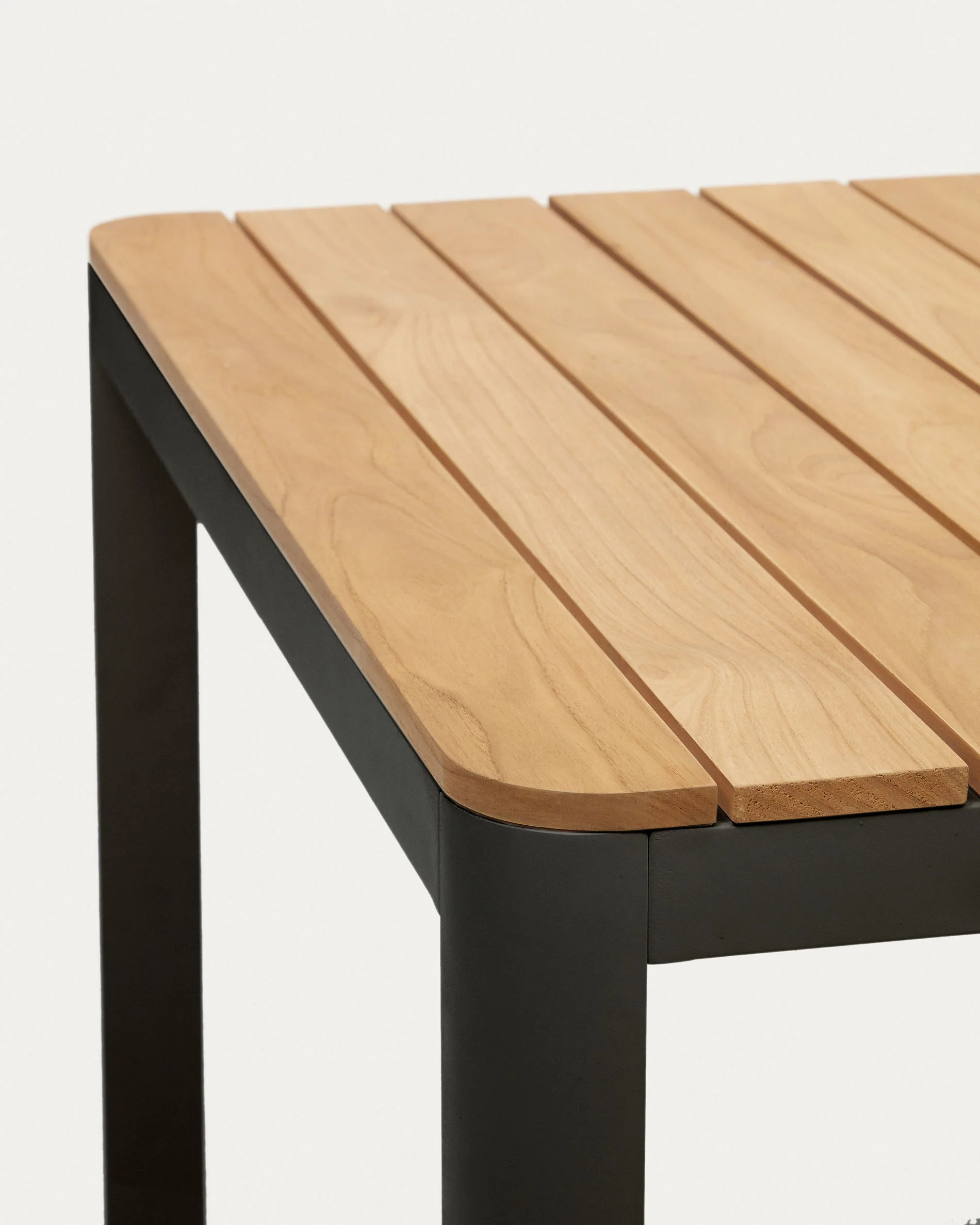 Bona Tisch 100% outdoor massives Teakholz und Aluminium in Schwarz 200 x 100 cm - Image 4