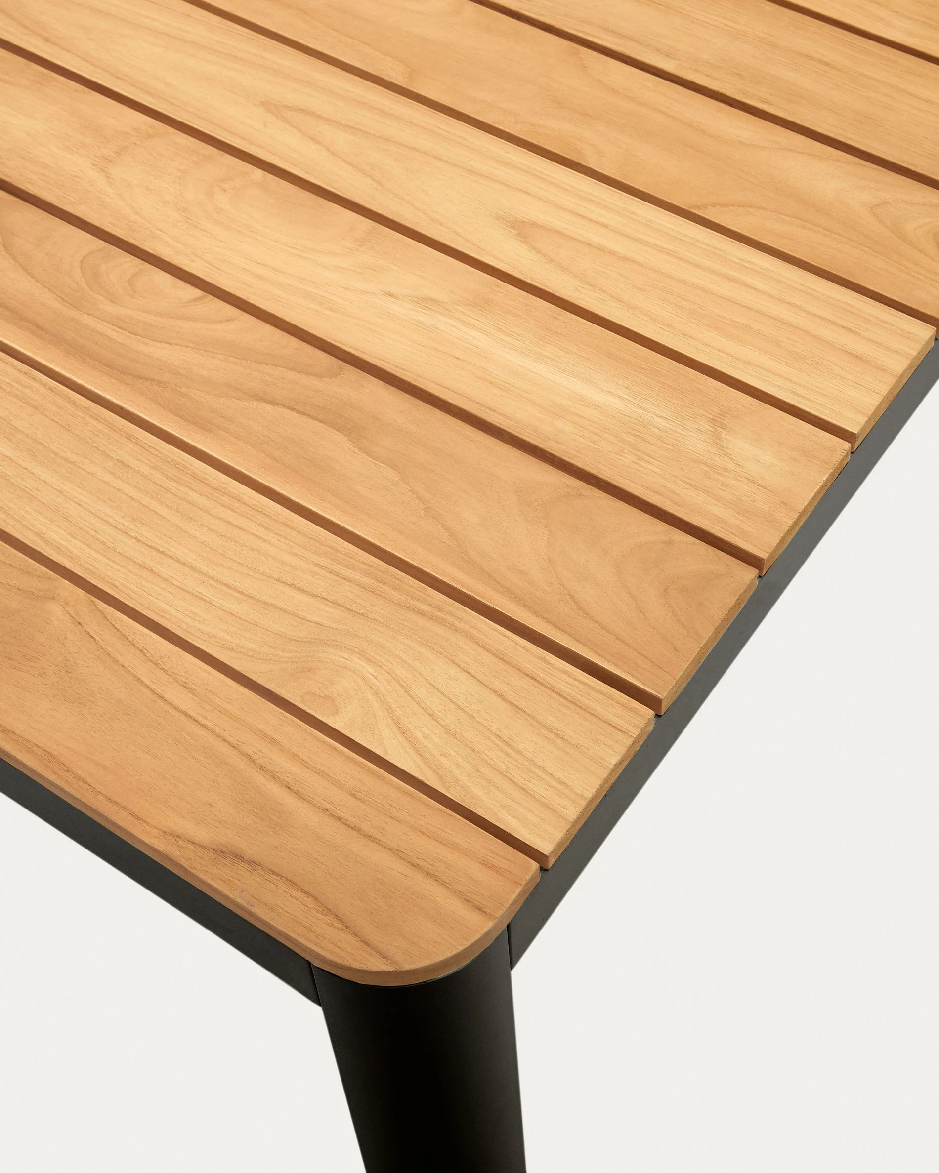 Bona Tisch 100% outdoor massives Teakholz und Aluminium in Schwarz 200 x 100 cm - Image 7