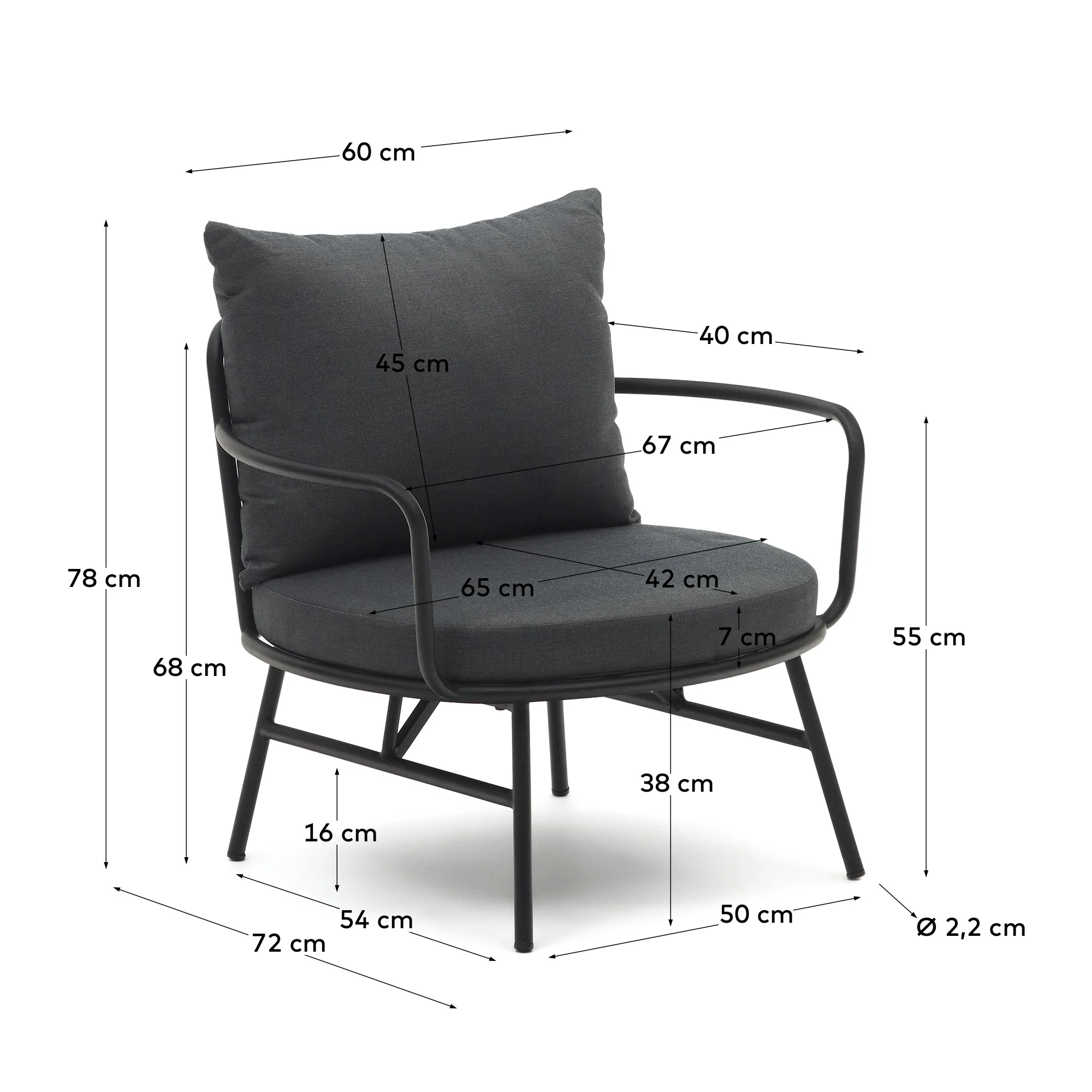 Bramant Sessel aus Stahl mit schwarzem Finish - Image 12