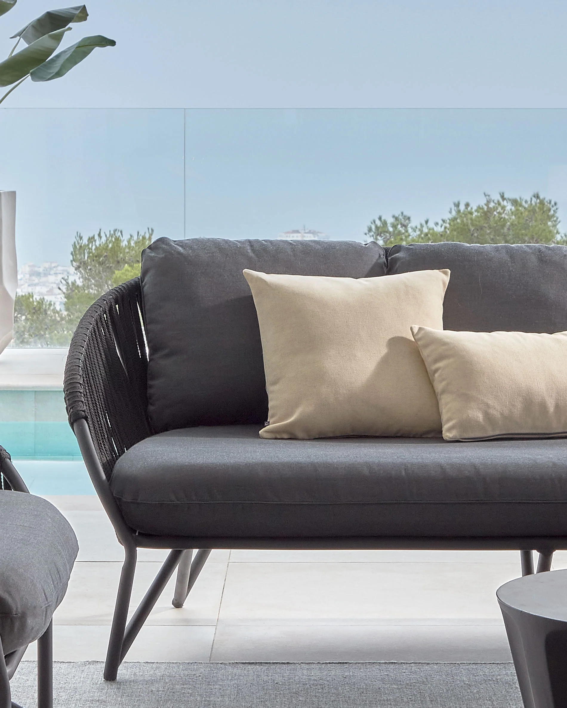 Branzie 3-Sitzer-Sofa aus schwarzem Seil 180 cm - Image 3