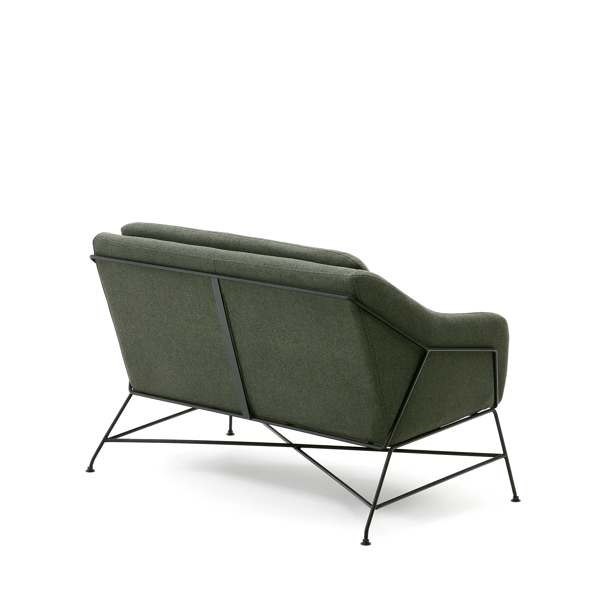 Brida 2-Sitzer-Sofa in Grün und Stahlbeine mit schwarzem Finish 128 cm - Image 4