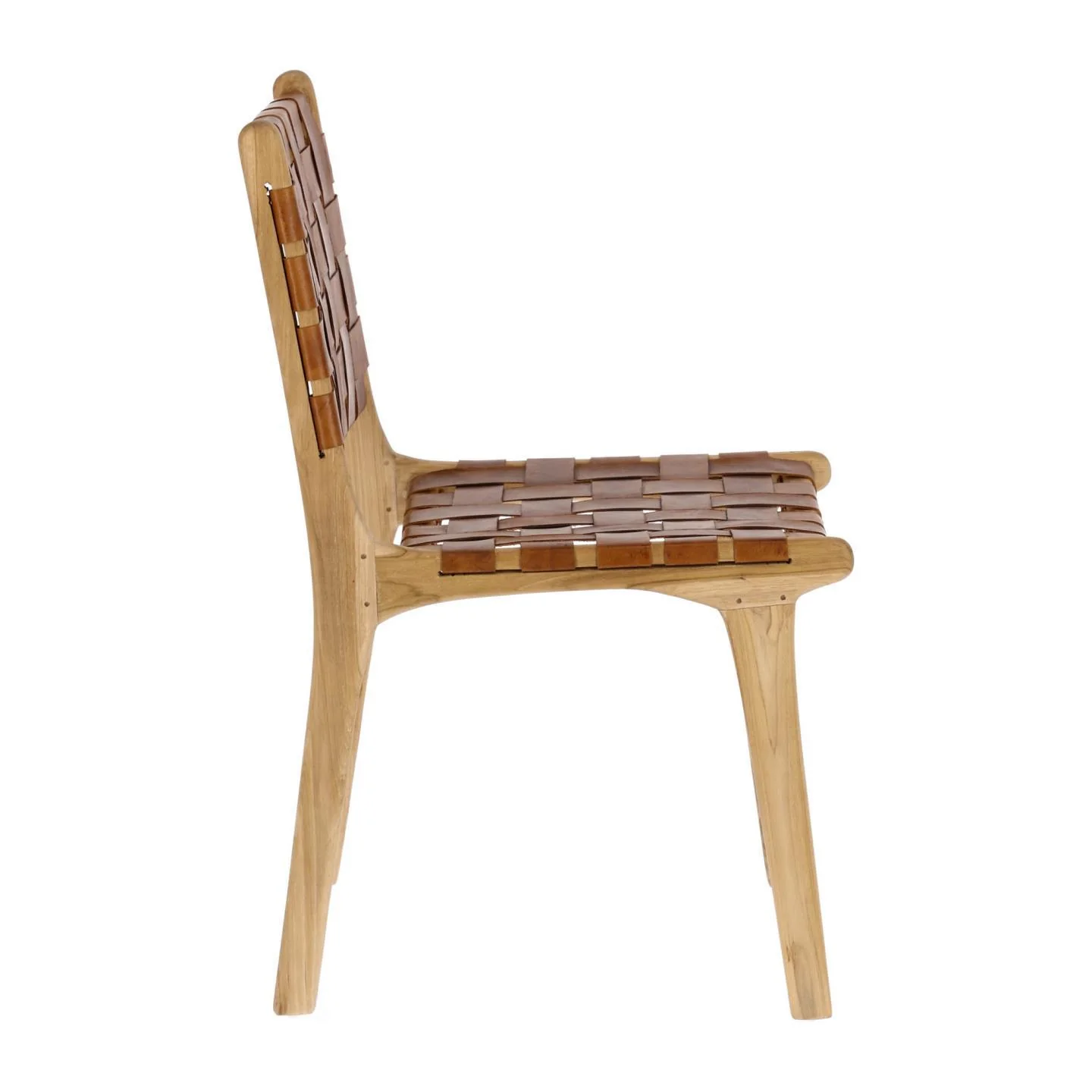 Calixta Stuhl aus Leder und massivem Teak - Image 5