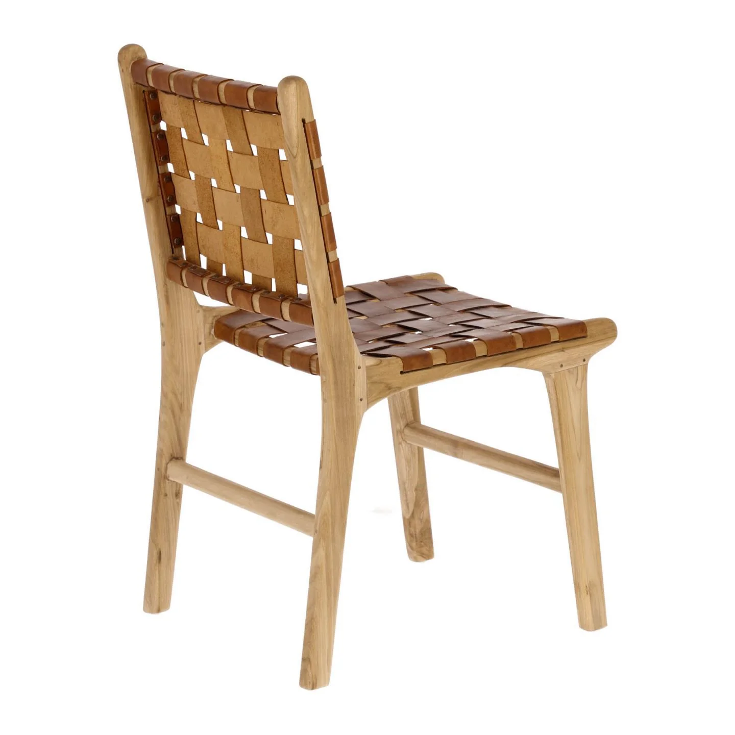 Calixta Stuhl aus Leder und massivem Teak - Image 6