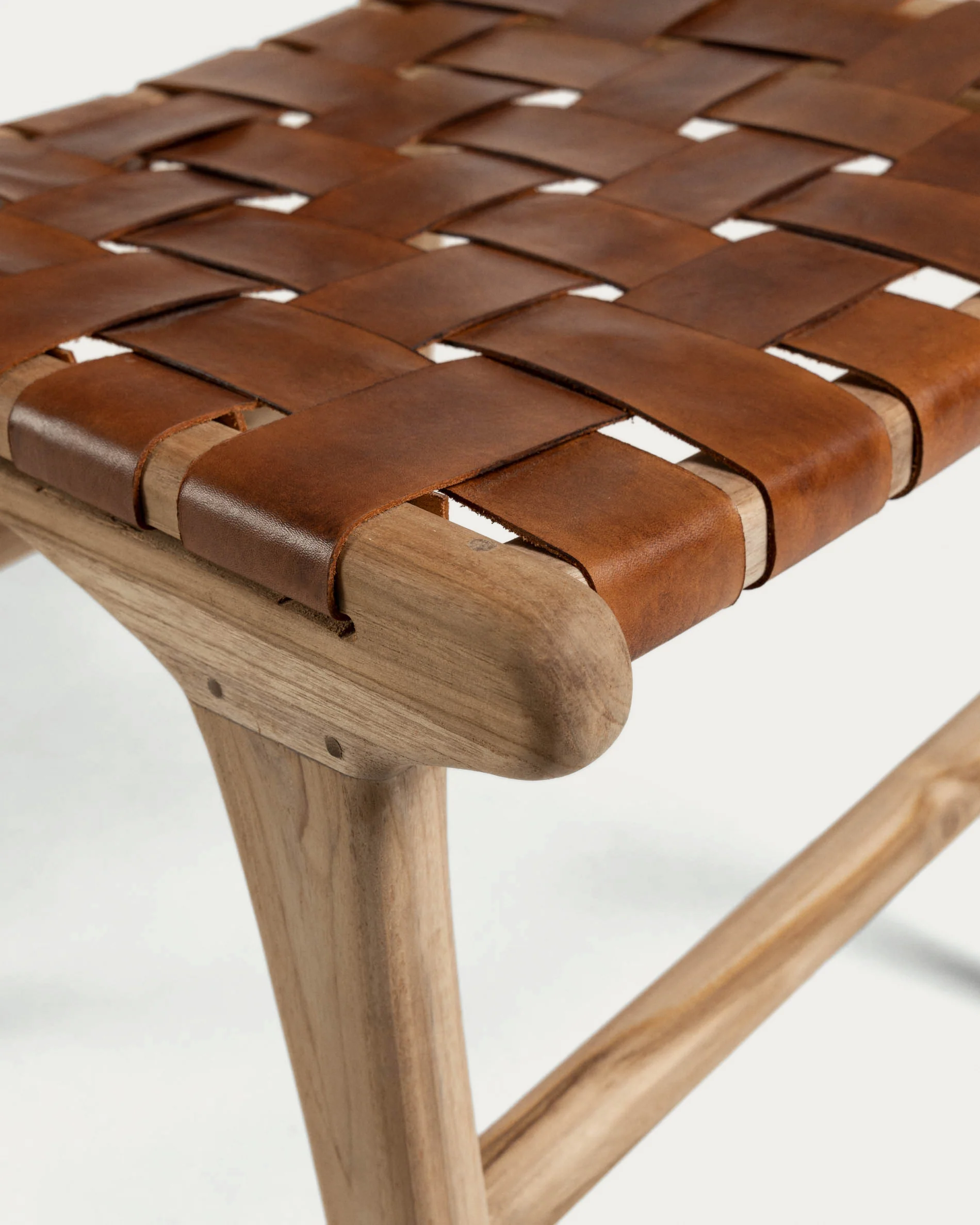 Calixta Stuhl aus Leder und massivem Teak - Image 7