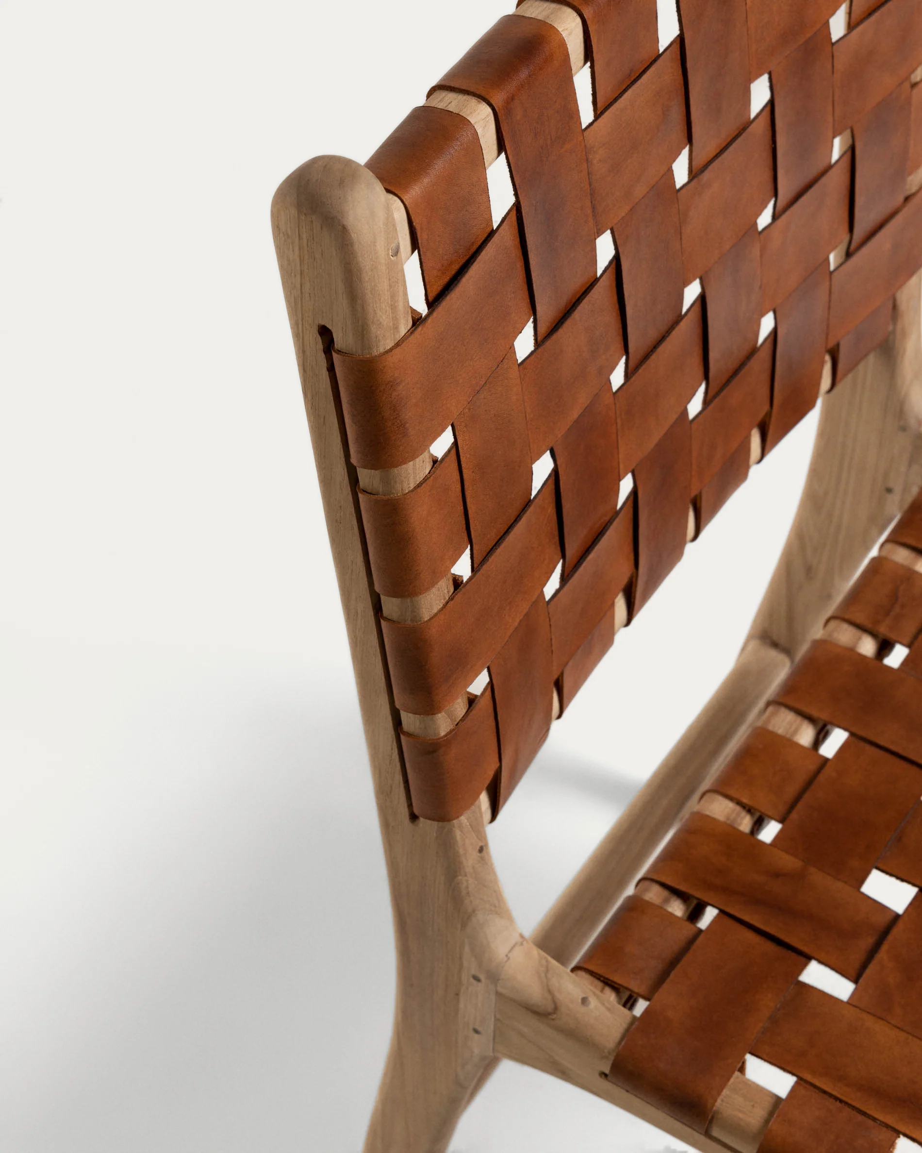 Calixta Stuhl aus Leder und massivem Teak - Image 8