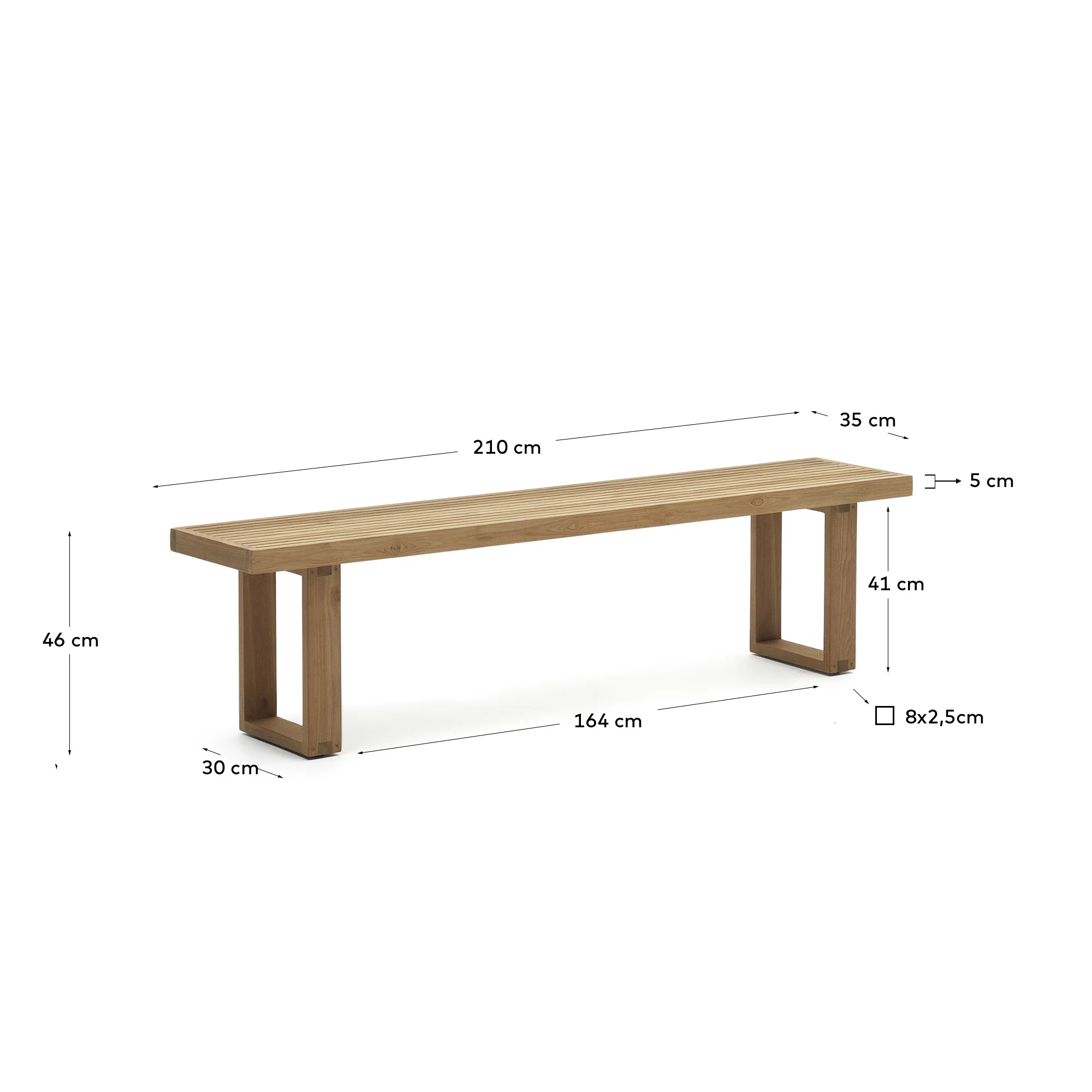 Canadell Bank 100% outdoor aus massivem recyceltem Teakholz 210 cm - Image 4