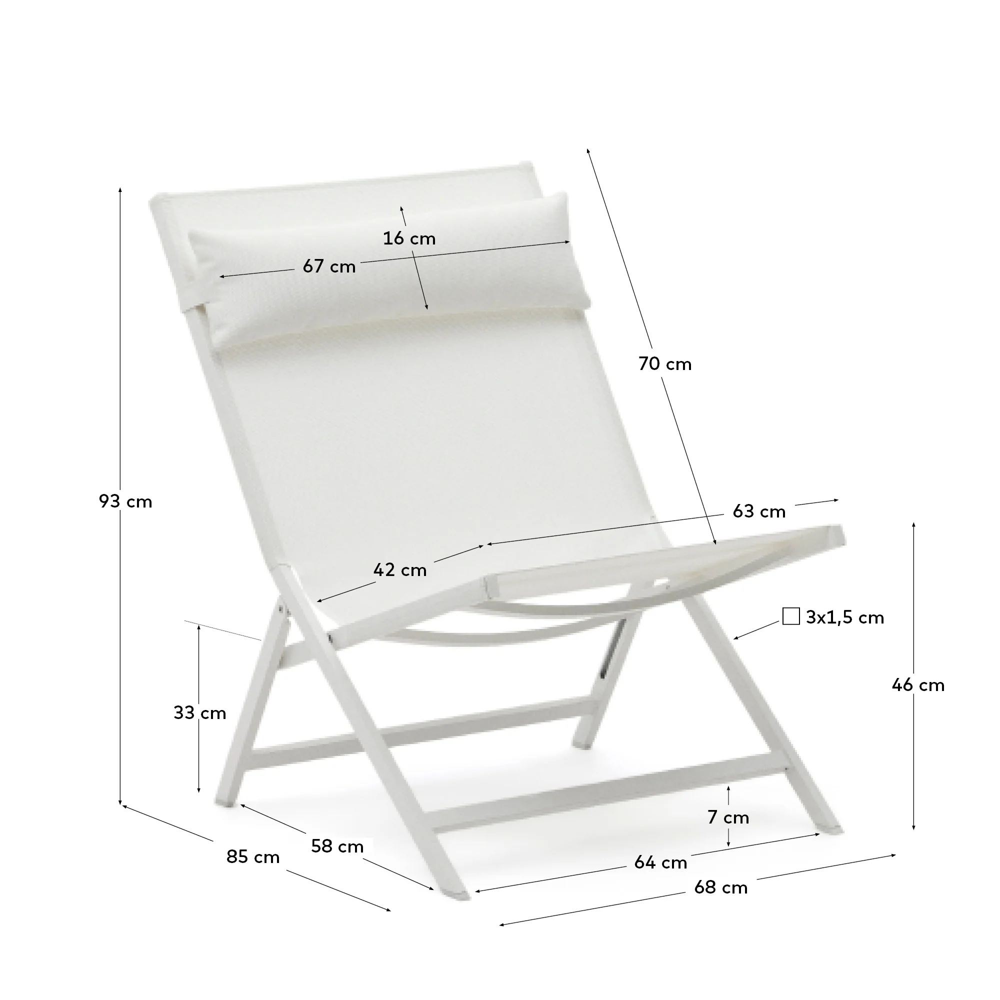 Canutells Klappstuhl aus Aluminium mit weißem Finish - Image 16