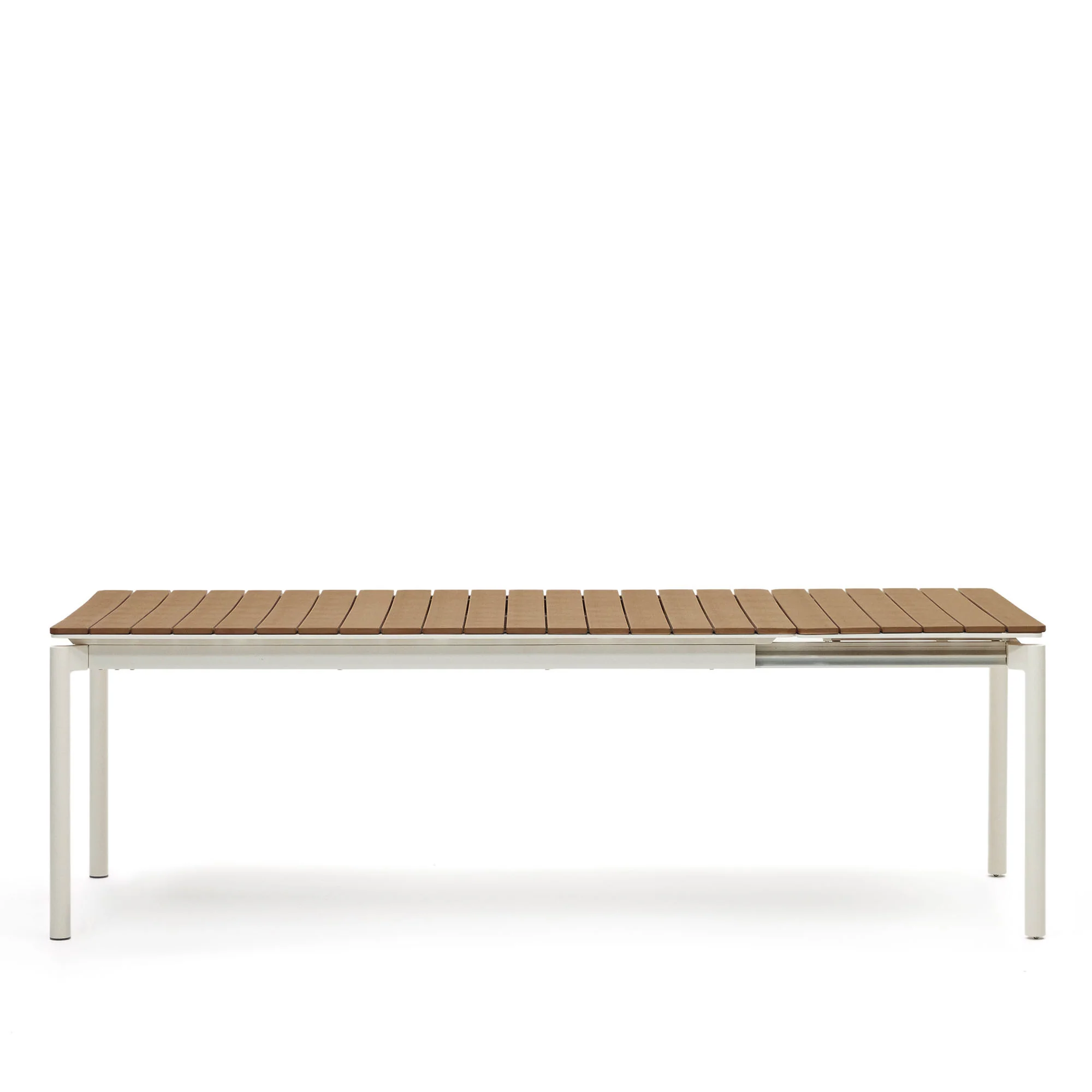 Canyelles Gartenausziehtisch aus Poly-Holz und Aluminium in Mattweiß 180(240) x 100 cm - Image 5