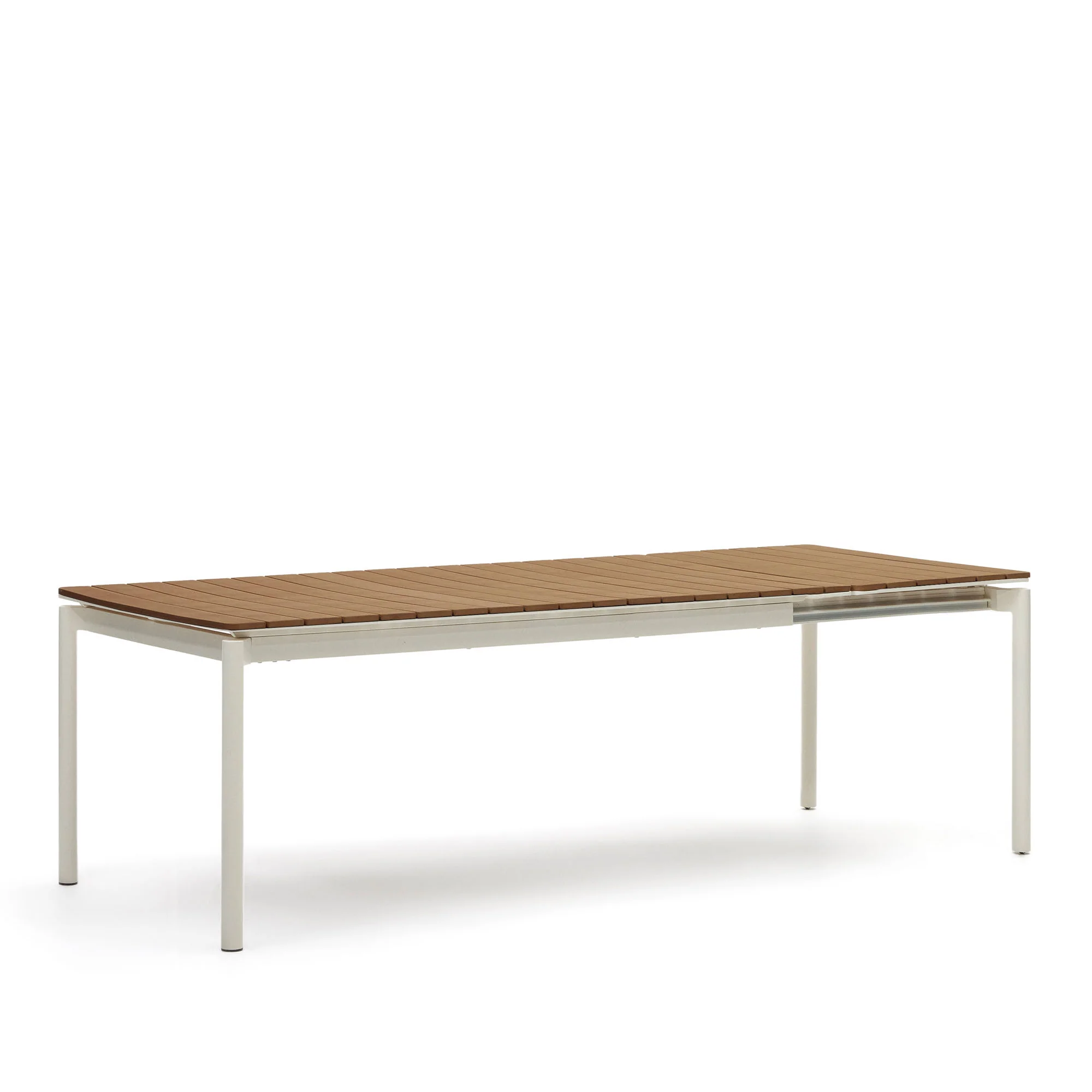 Canyelles Gartenausziehtisch aus Poly-Holz und Aluminium in Mattweiß 180(240) x 100 cm - Image 8