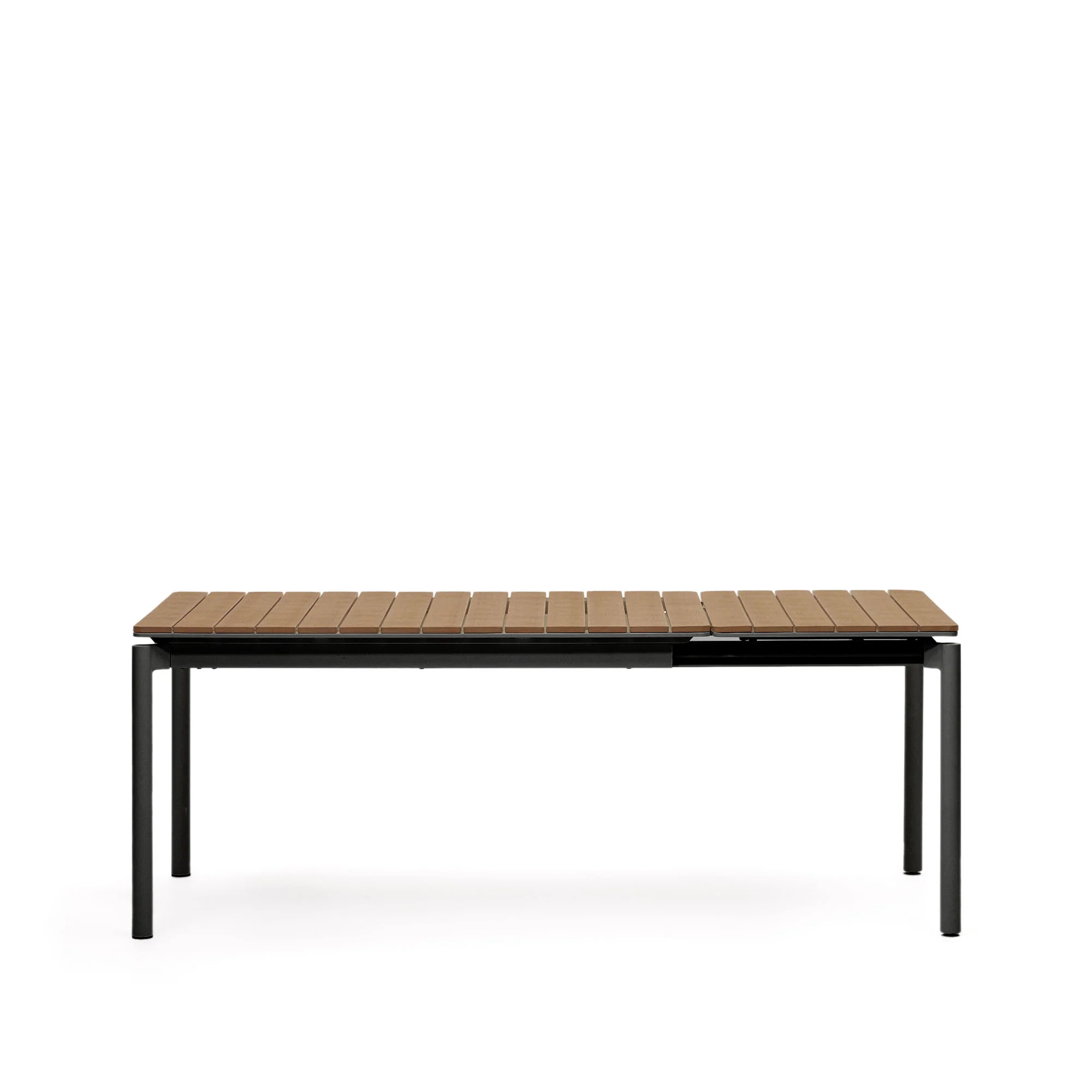 Canyelles Gartenausziehtisch aus Poly-Holz und mattschwarzem Aluminium 140 (200) x 90 cm - Image 5