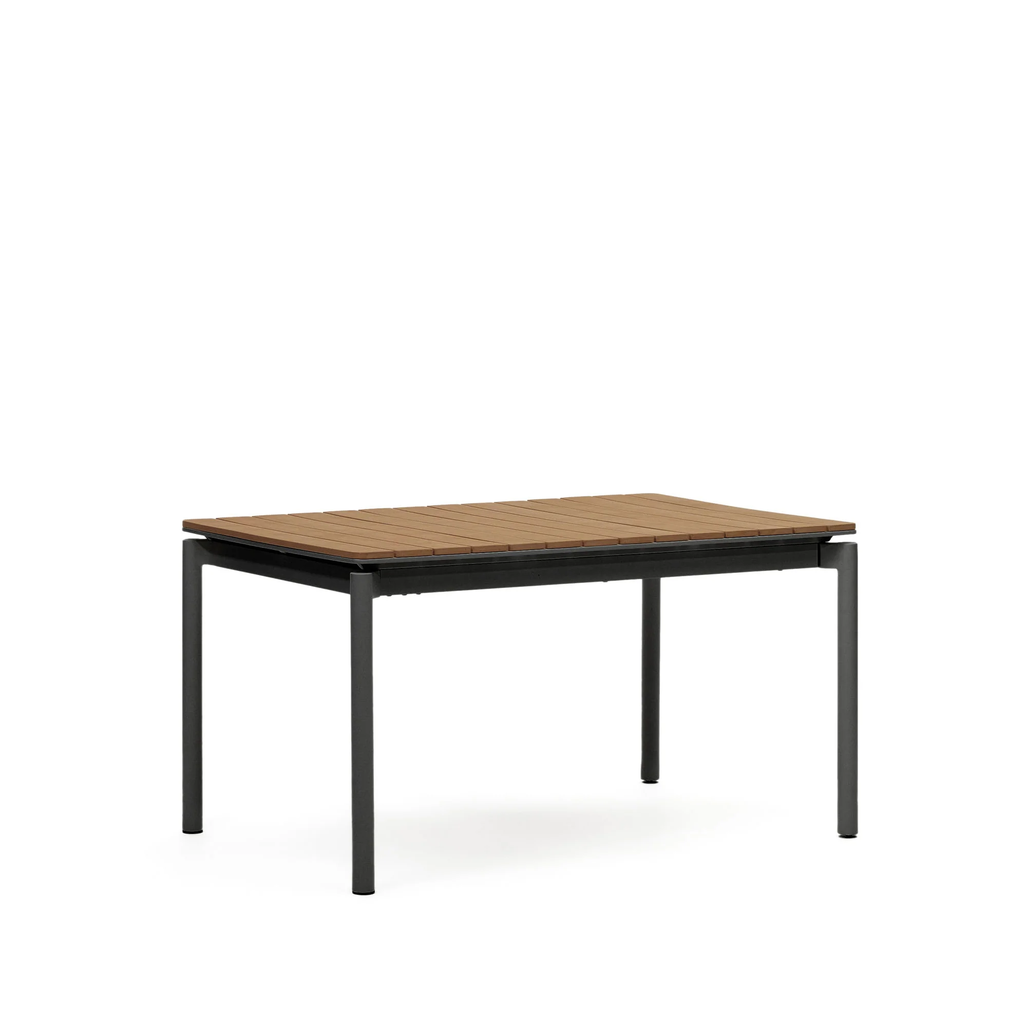Canyelles Gartenausziehtisch aus Poly-Holz und mattschwarzem Aluminium 140 (200) x 90 cm - Image 6