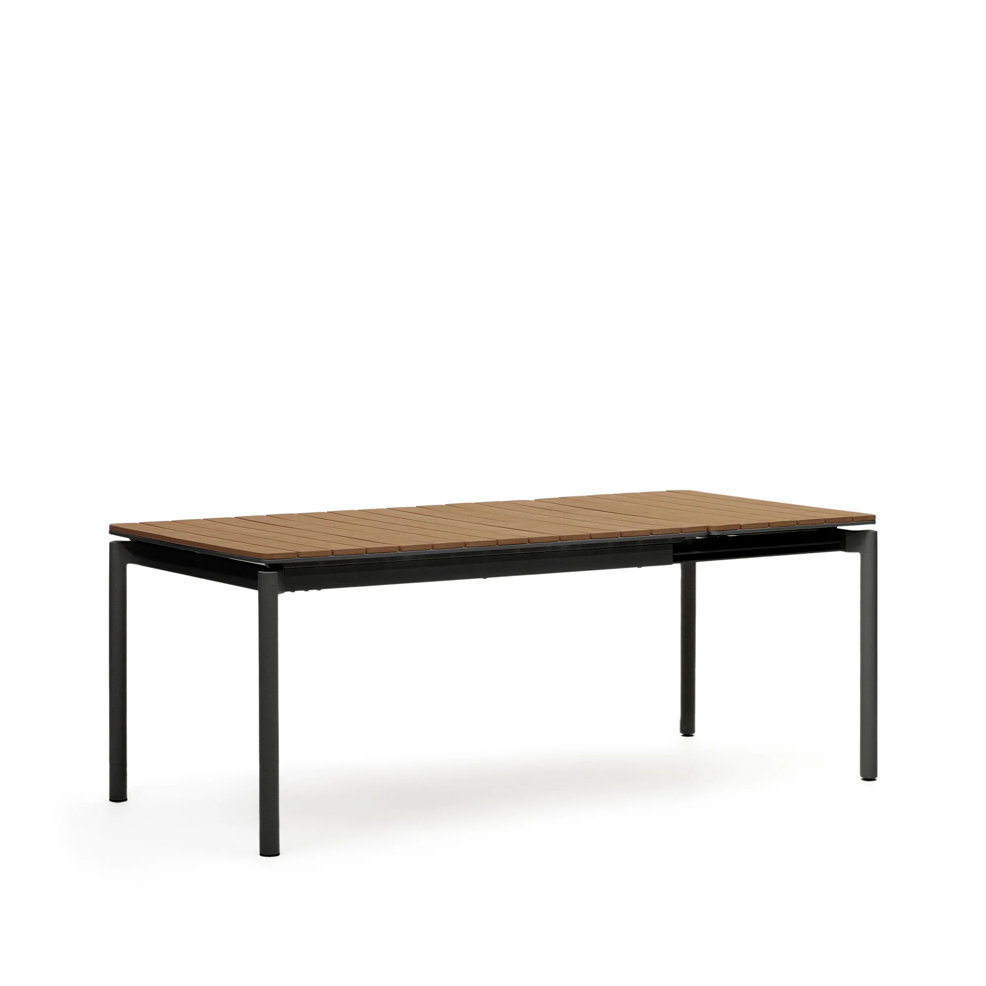 Canyelles Gartenausziehtisch aus Poly-Holz und mattschwarzem Aluminium 140 (200) x 90 cm - Image 7