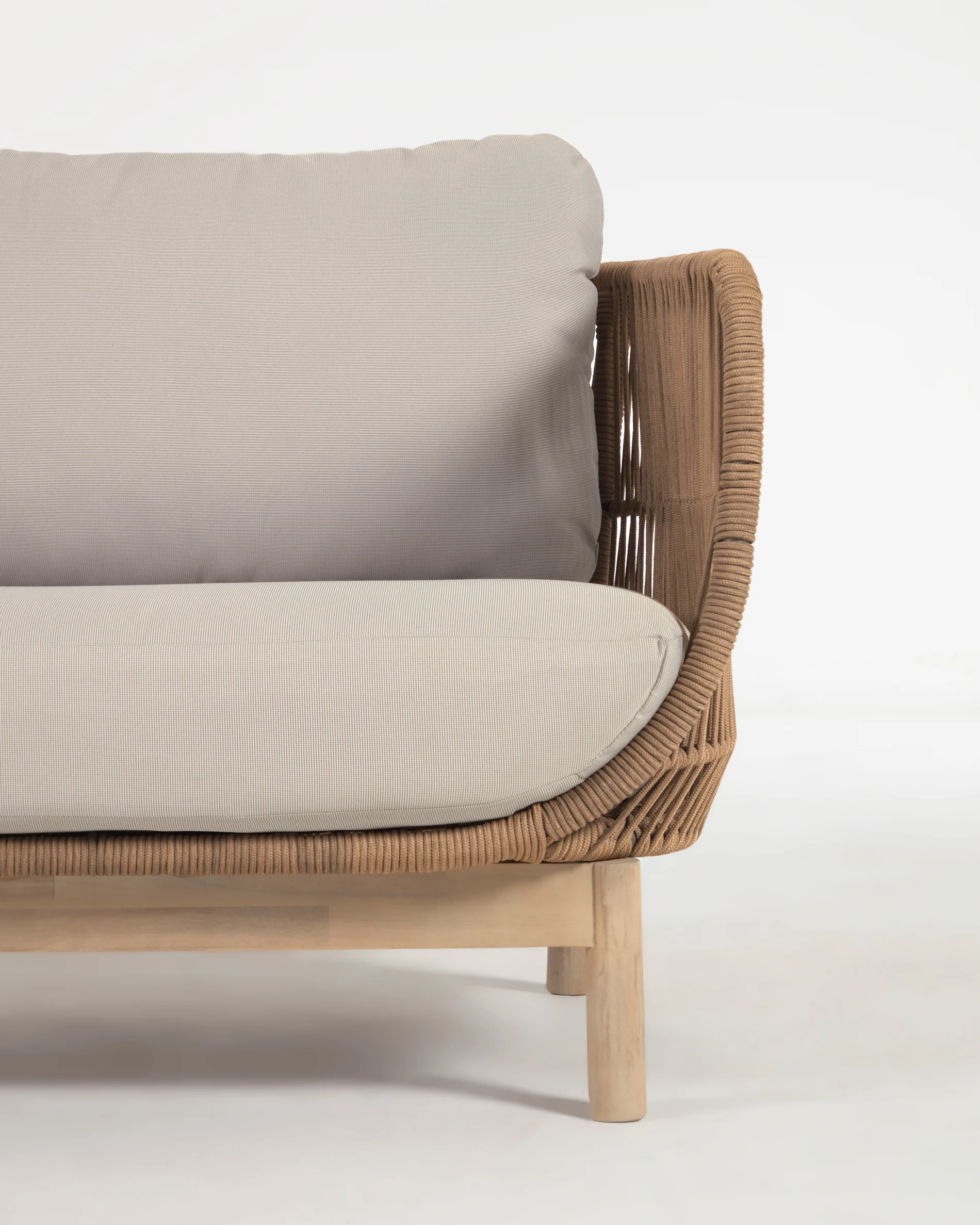 Catalina 3-Sitzer Sofa aus beigem Seil und massivem Akazienholz 170 cm 100% FSC - Image 11