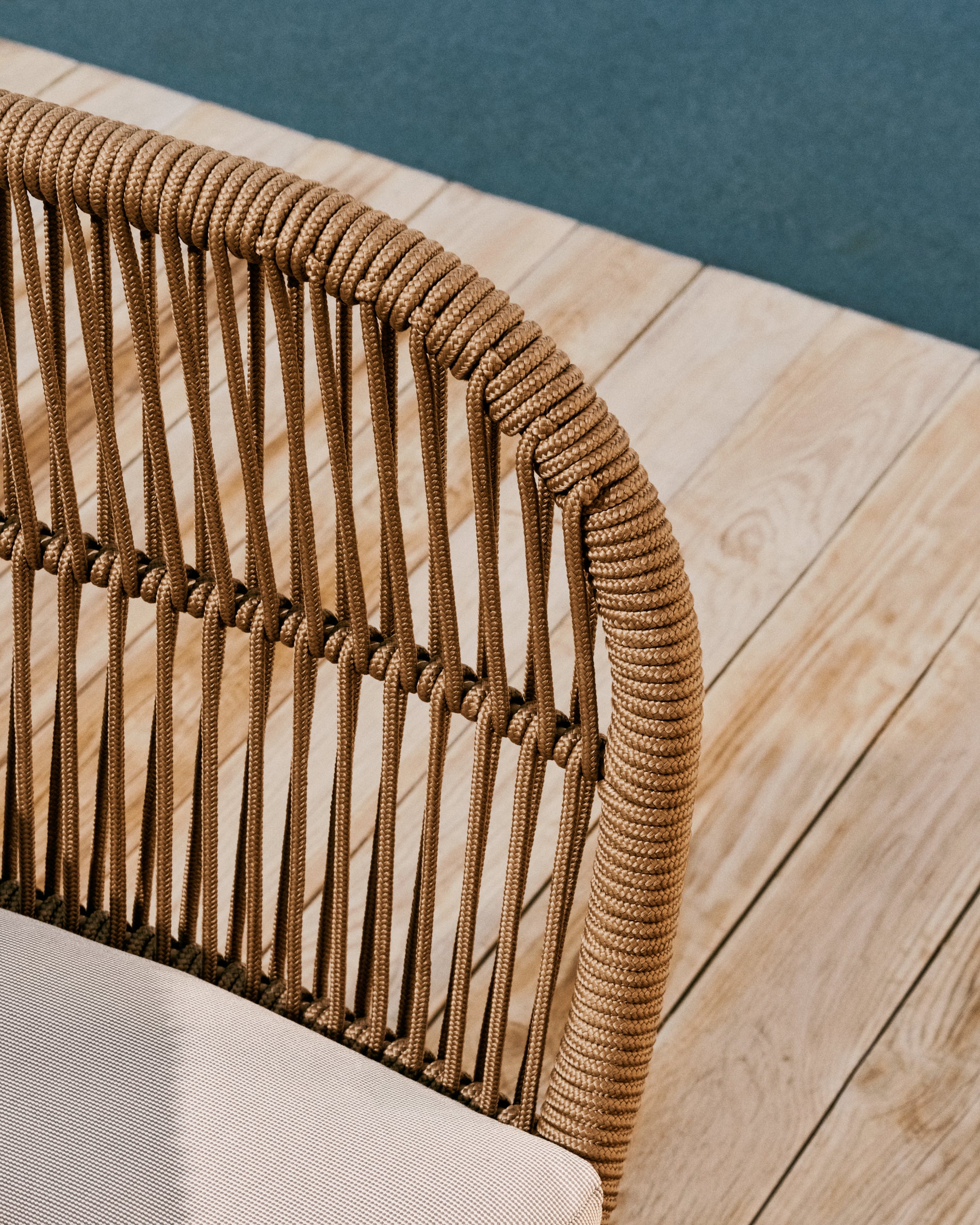 Catalina 3-Sitzer Sofa aus beigem Seil und massivem Akazienholz 170 cm 100% FSC - Image 6