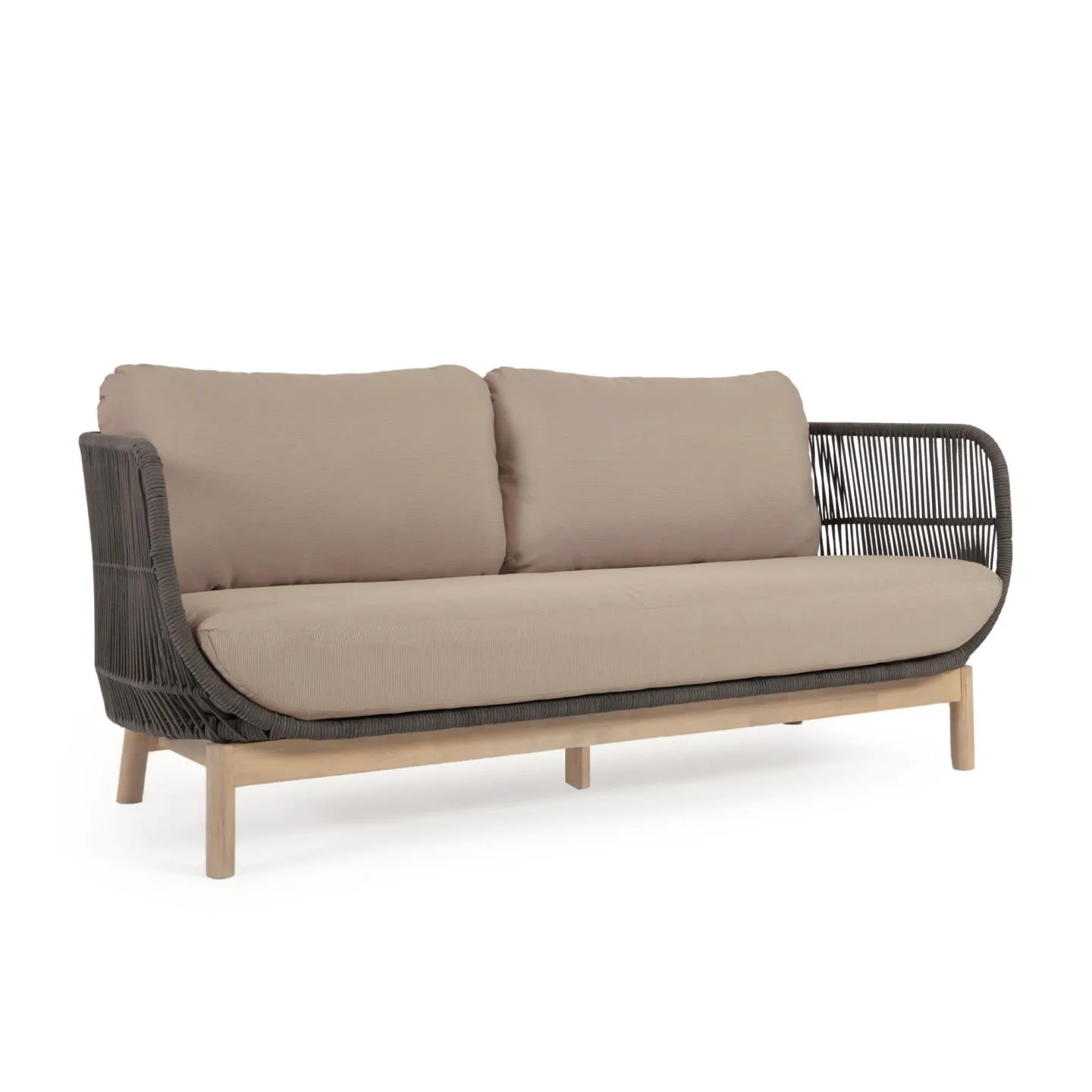 Catalina 3-Sitzer Sofa aus grünem Seil und massivem Akazienholz 170 cm 100% FSC - Image 5