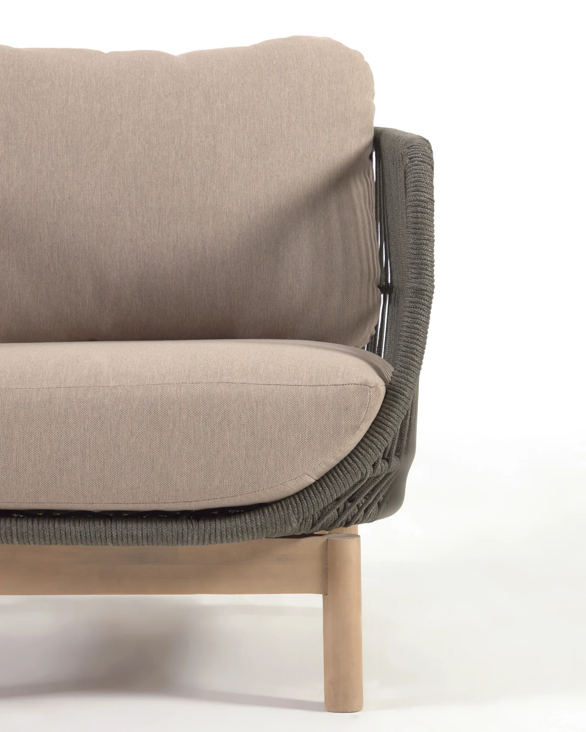 Catalina 3-Sitzer Sofa aus grünem Seil und massivem Akazienholz 170 cm 100% FSC - Image 8