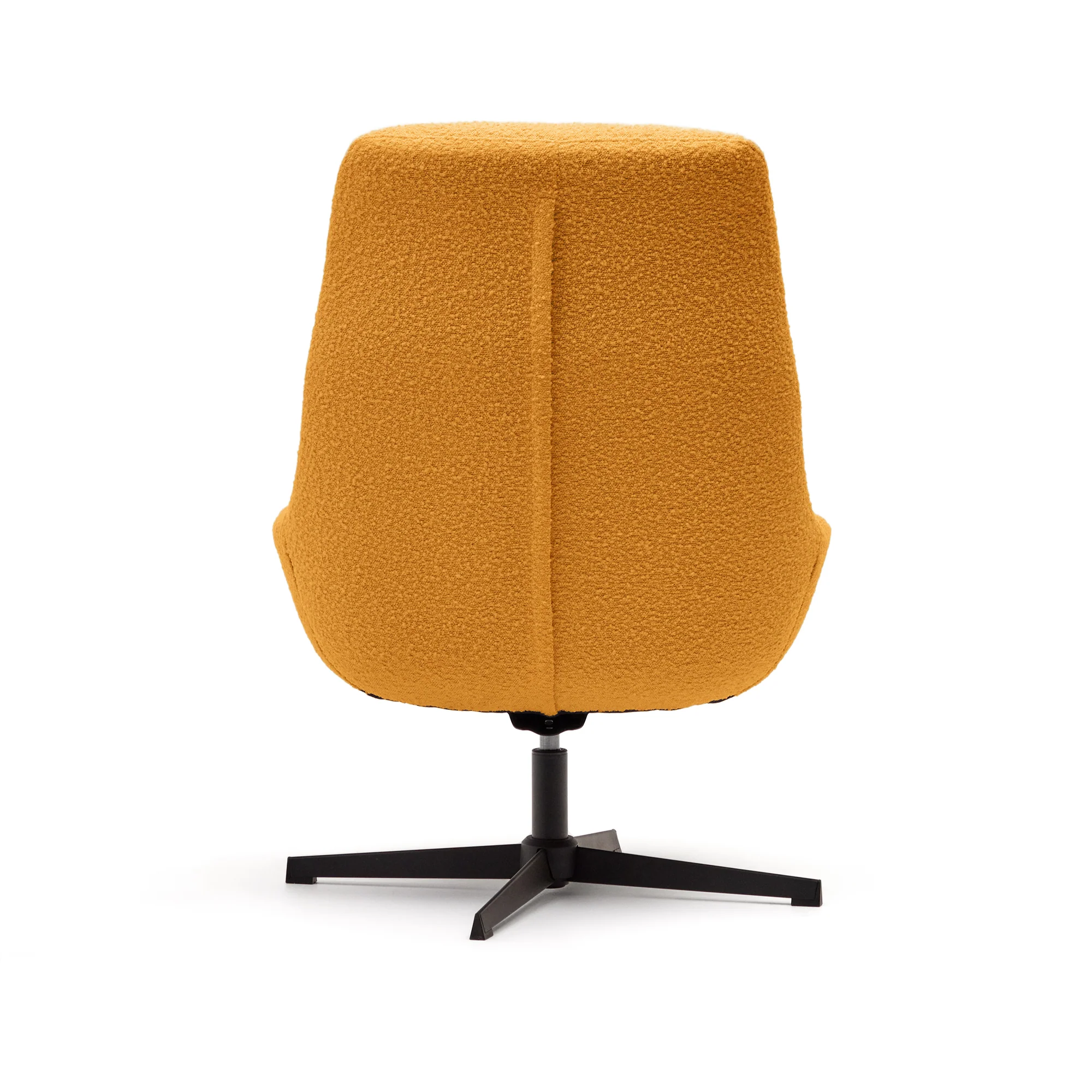 Celida Drehsessel aus senffarbenem Bouclé und Stahl mit schwarzem Finish FSC 100% - Image 8