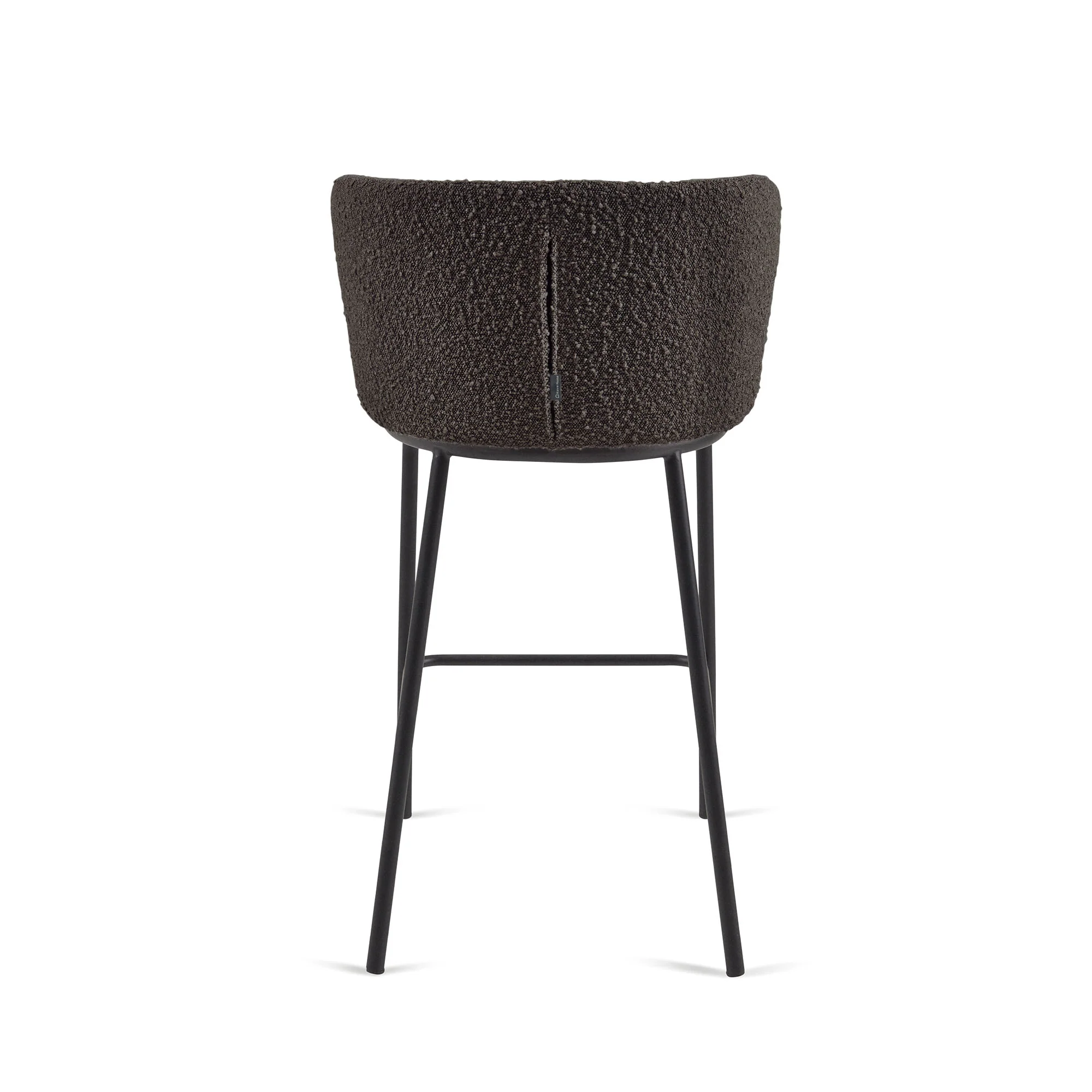 Ciselia Hocker mit Bouclé in Schwarz und schwarzen Stahlbeinen Höhe 65 cm FSC Mix Credit - Image 9