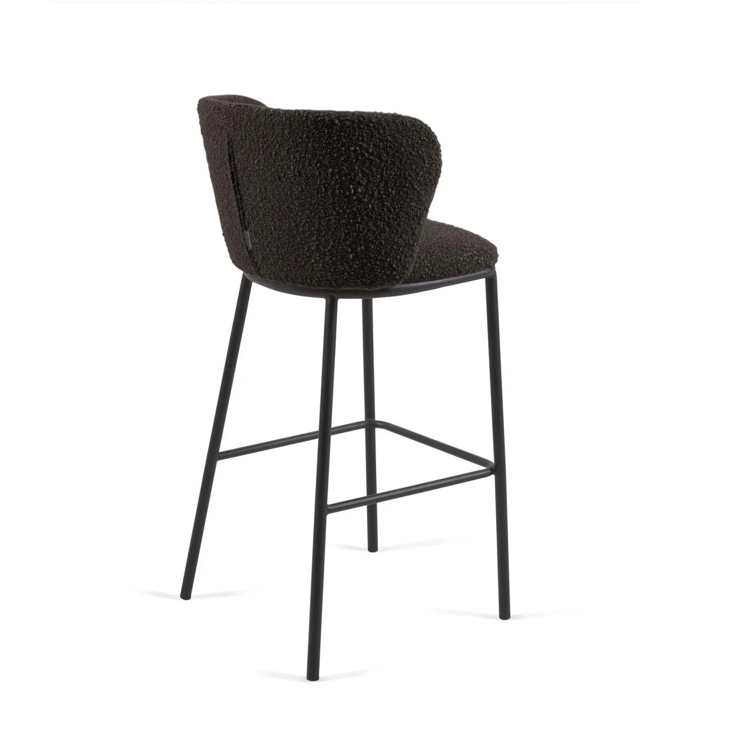 Ciselia Hocker mit Bouclé in Schwarz und schwarzen Stahlbeinen Höhe 75 cm FSC Mix Credit - Image 3