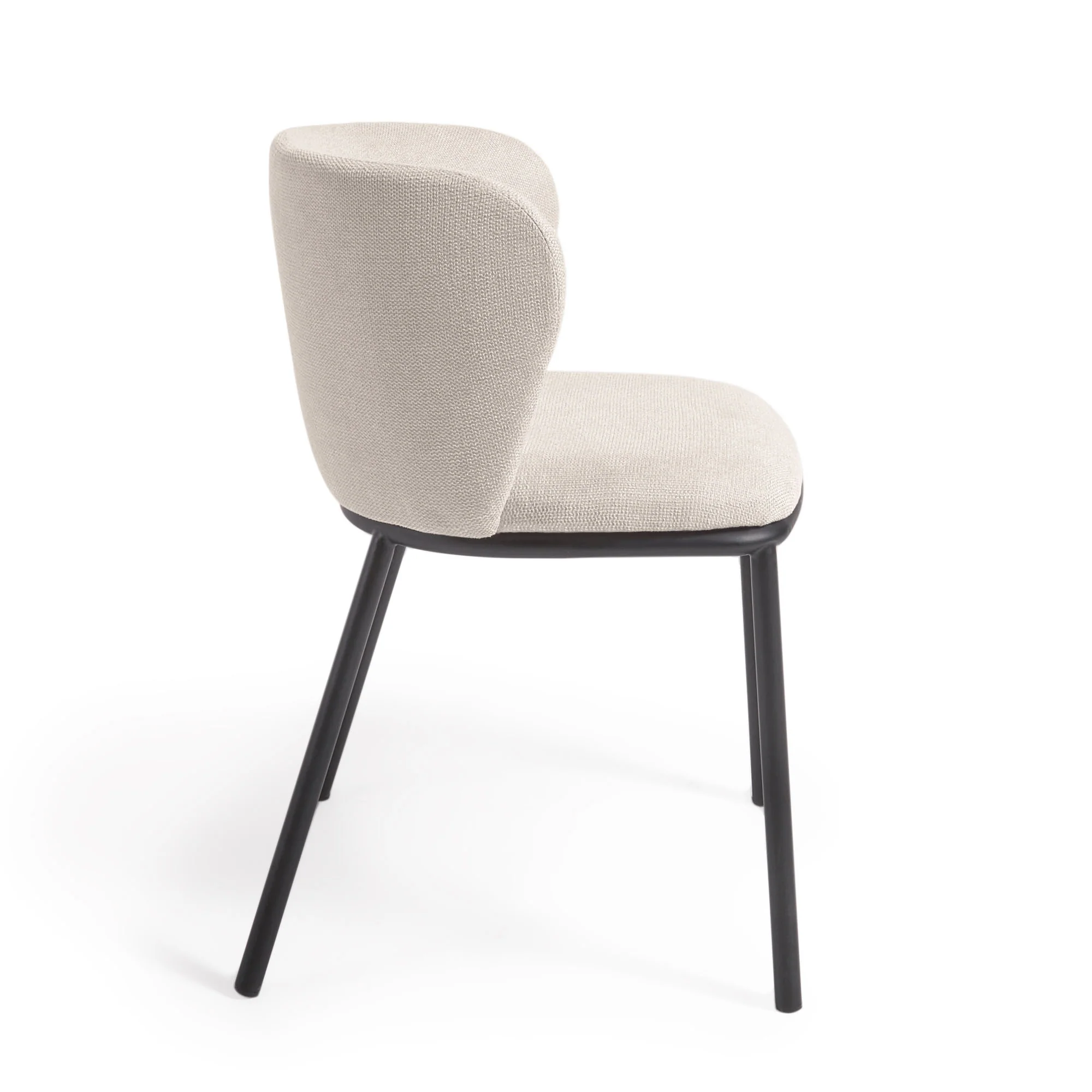 Ciselia Stuhl beiger Chenille und Stahlbeinen mit schwarzem Finish, FSC Mix Credit - Image 3