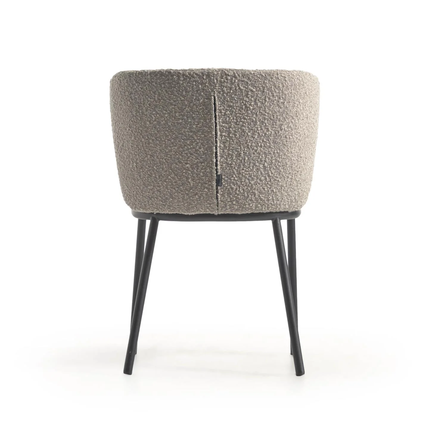 Ciselia Stuhl mit hellgrauem Bouclé-Bezug und schwarzem Metall - Image 8