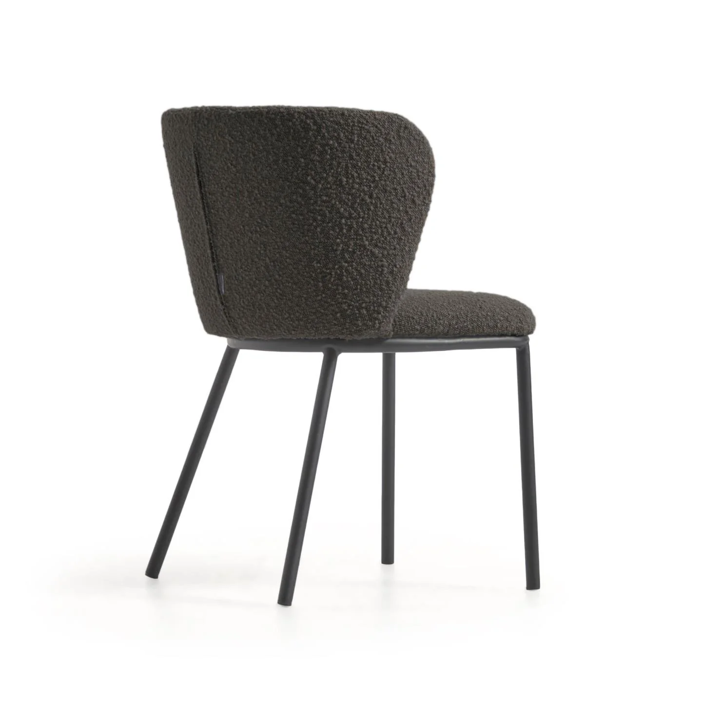 Ciselia Stuhl mit schwarzem Bouclé und Stahlbeinen mit schwarzem Finish, FSC Mix Credit - Image 3