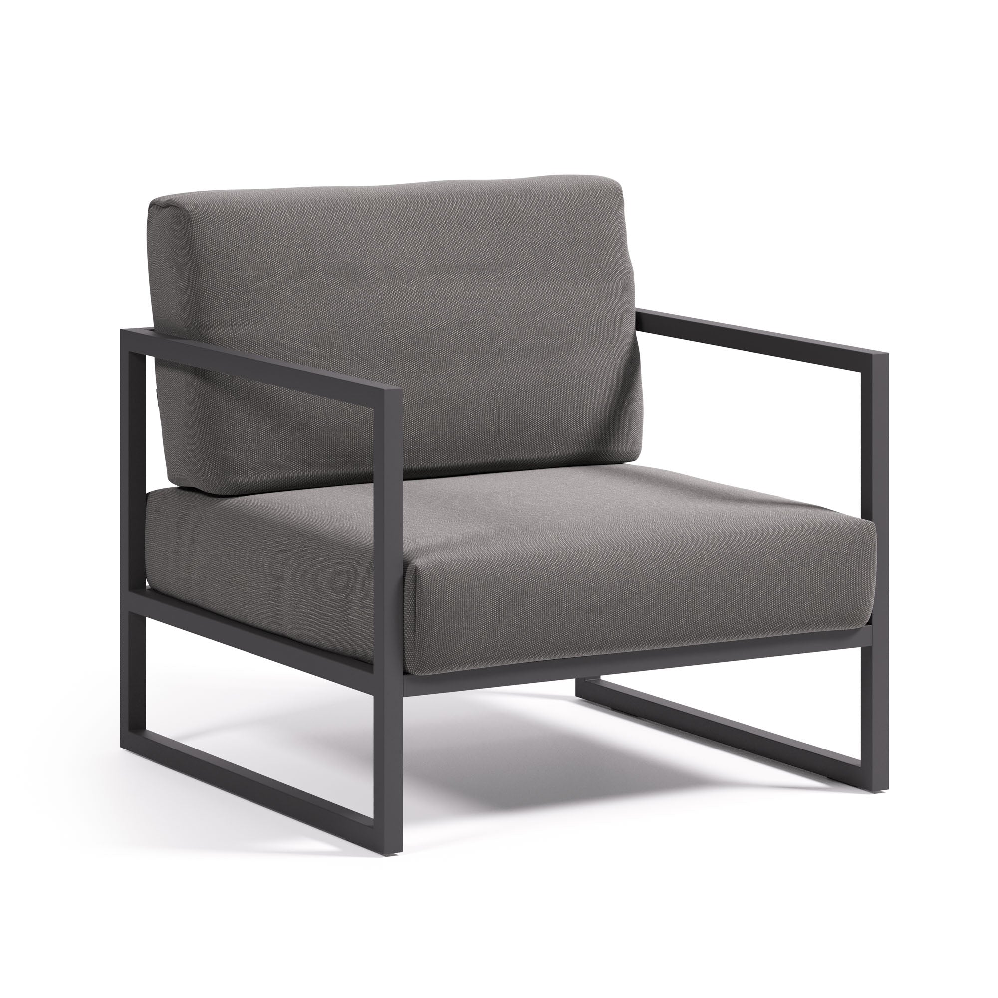 Comova Sessel 100% outdoor dunkelgrau und aus schwarzem Aluminium