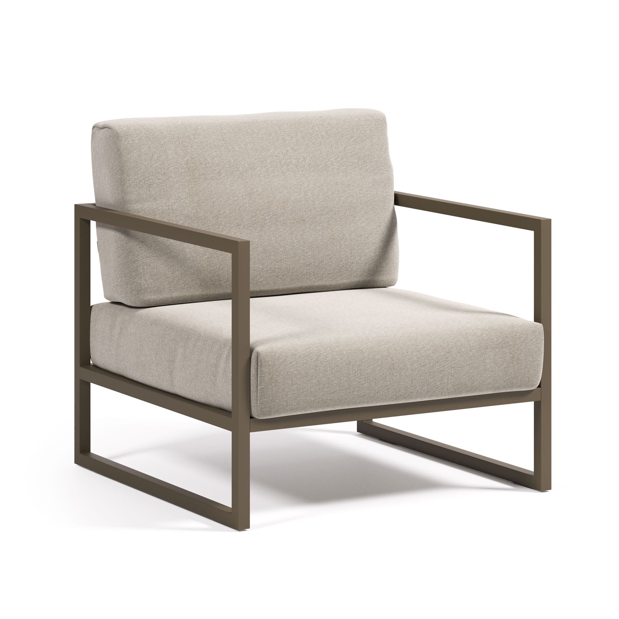 Comova Sessel 100% outdoor hellgrau und Aluminium grün