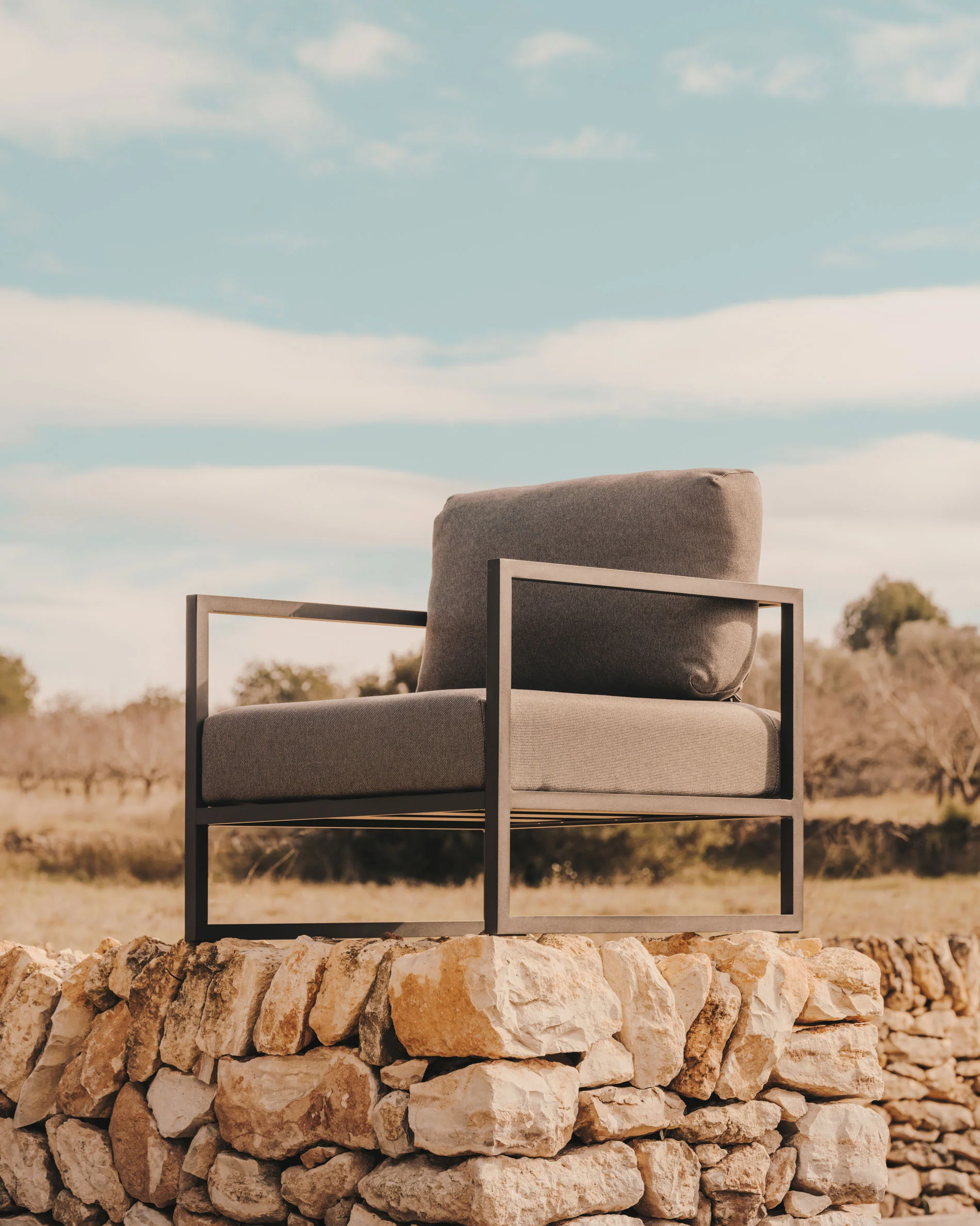 Comova Sessel 100% outdoor hellgrau und Aluminium grün - Image 3