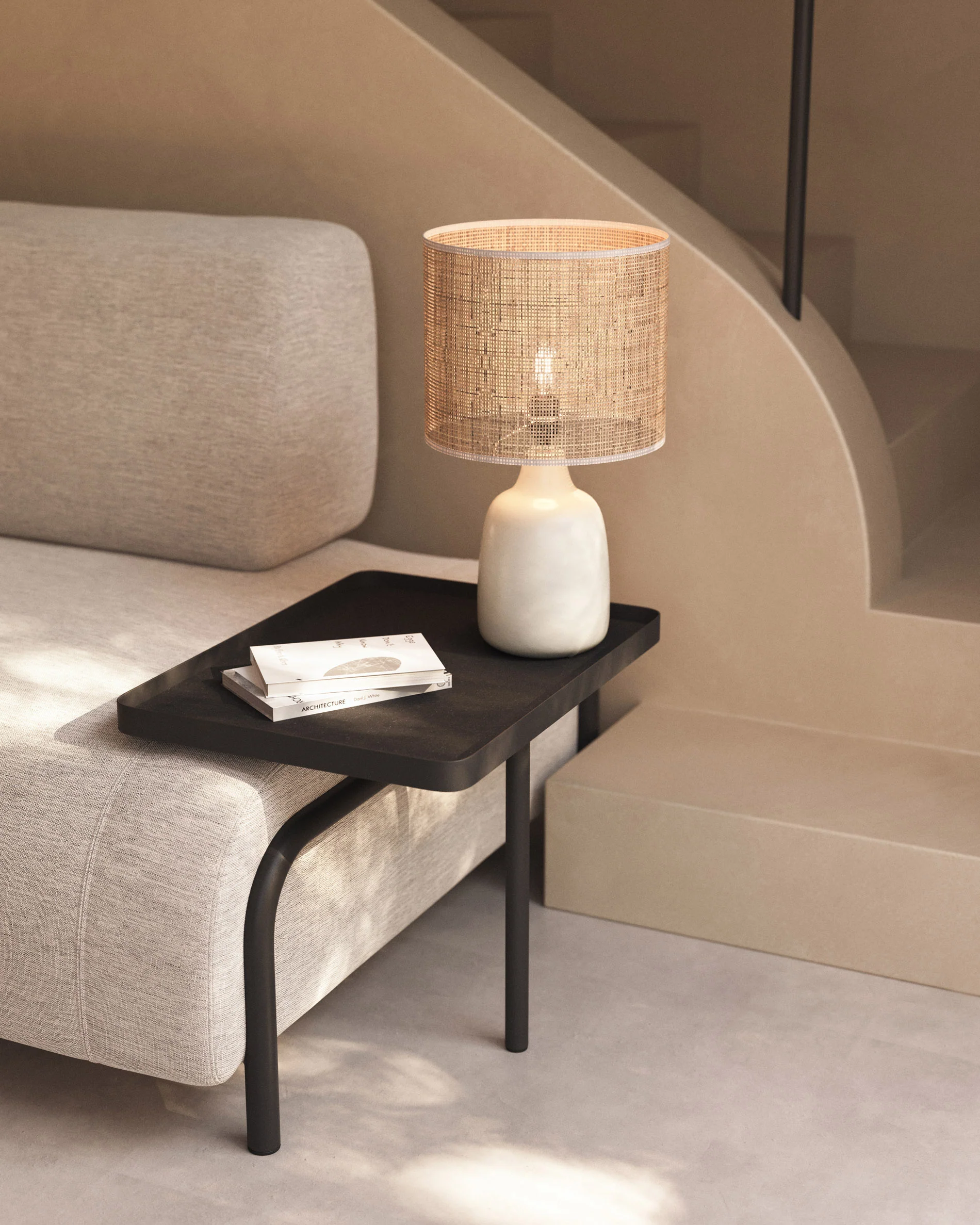 Compo 3-Sitzer Sofa beige mit großem Tablett 252 cm - Image 3