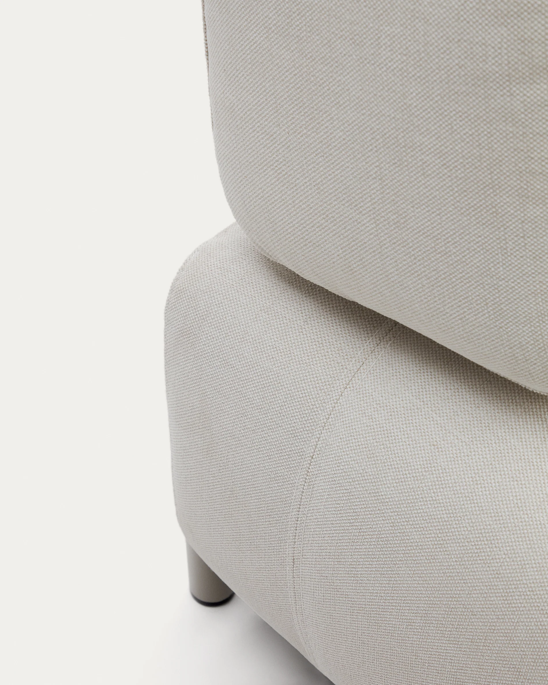 Compo 3-Sitzer-Sofa Chenille Beige, großes Tablett Eichenfurnier Metallgestell Grau 232cm - Image 11