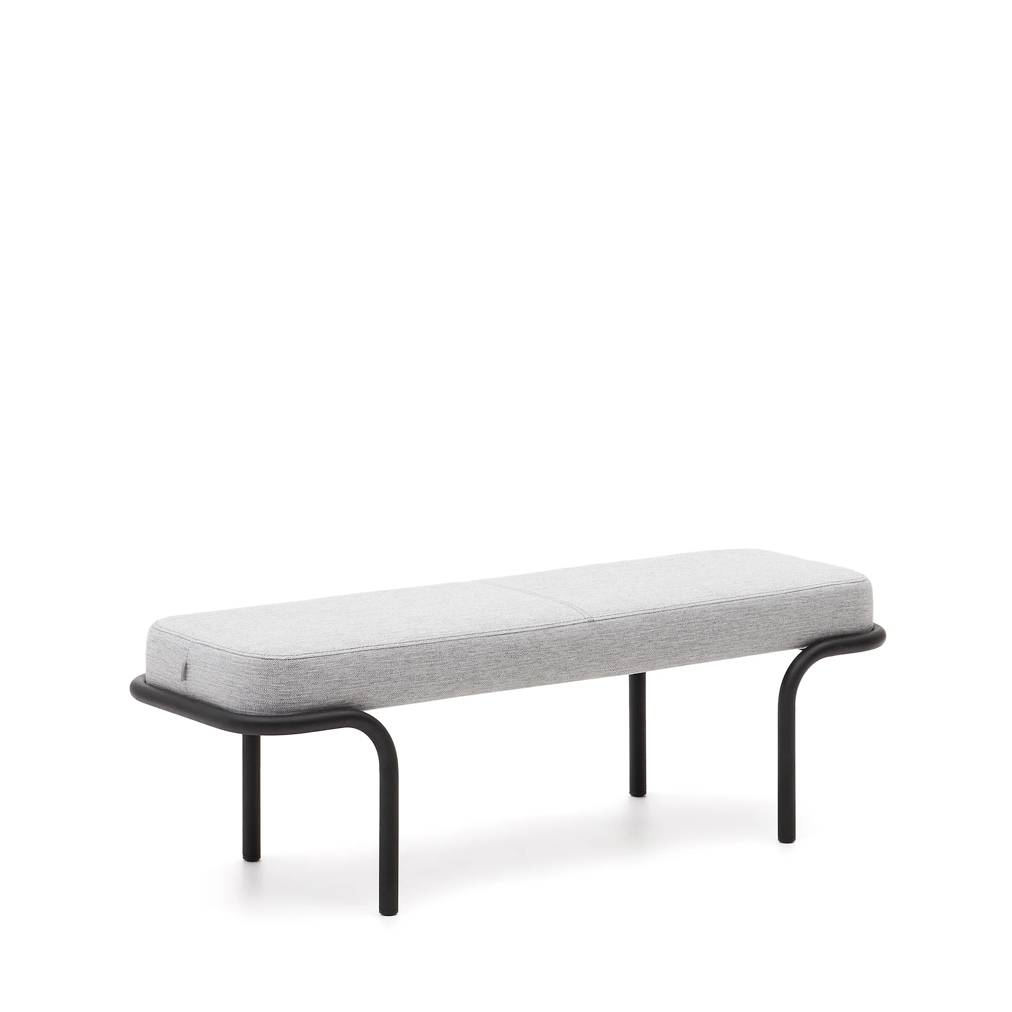 Compo Polsterbank in Grau und schwarzes Metallgestell 130 cm - Image 2